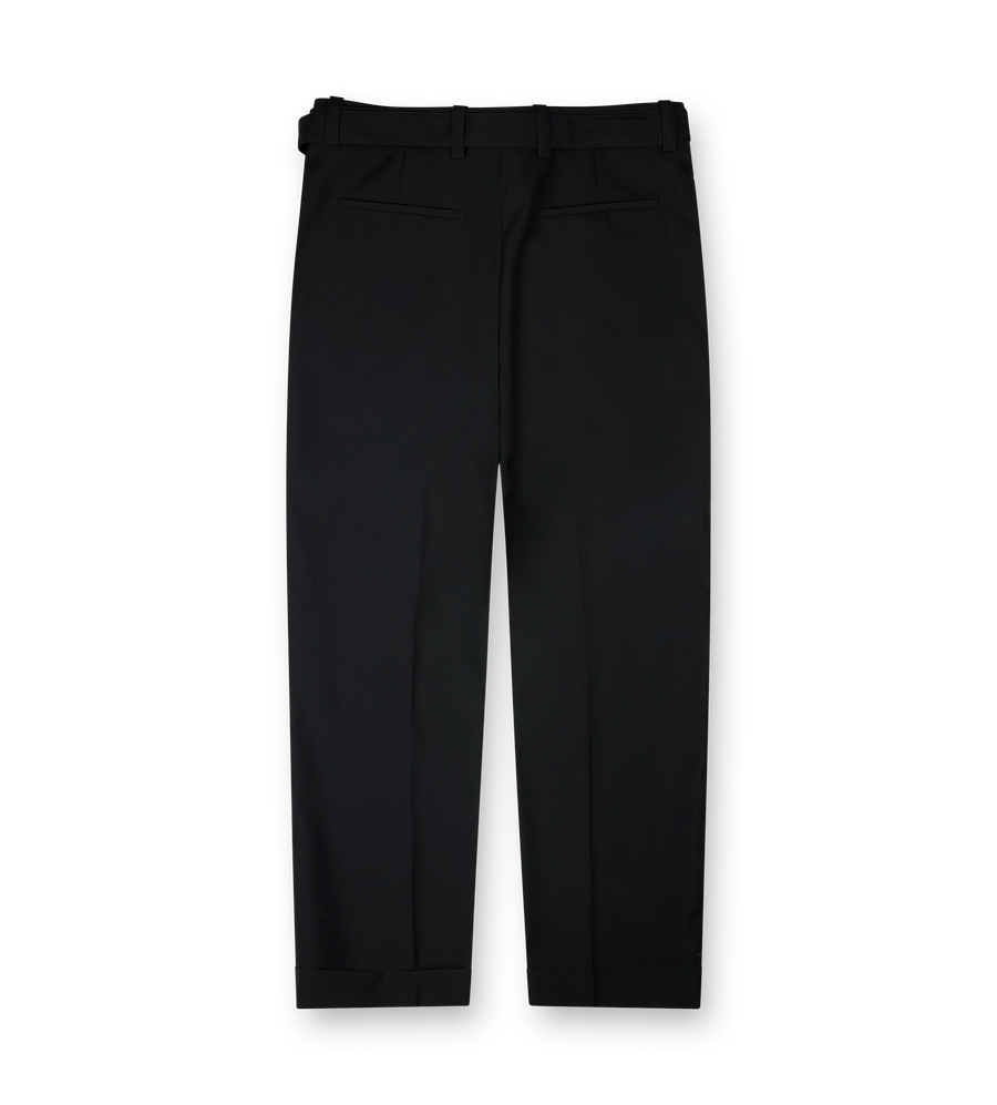 Jil Sander Straight-Leg Wool Poplin Trousers in Black