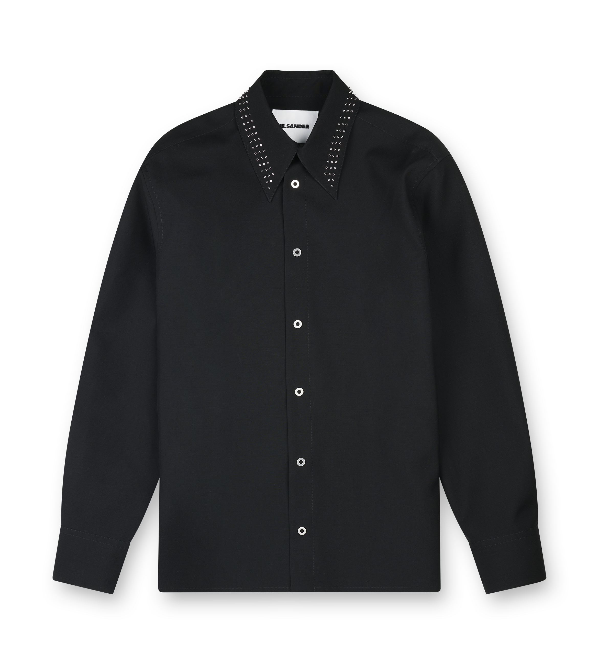 Wool Poplin Shirt Black