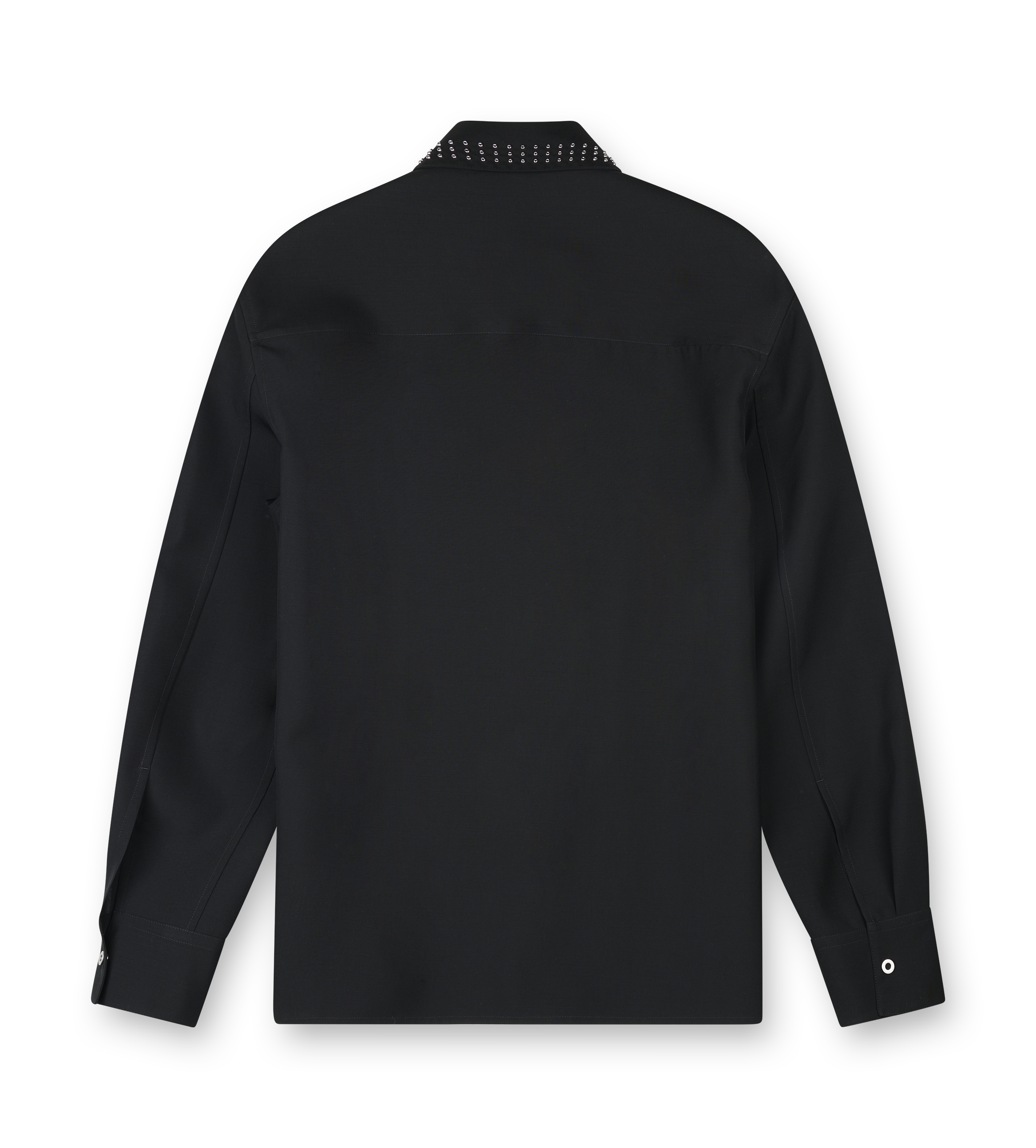 Wool Poplin Shirt Black