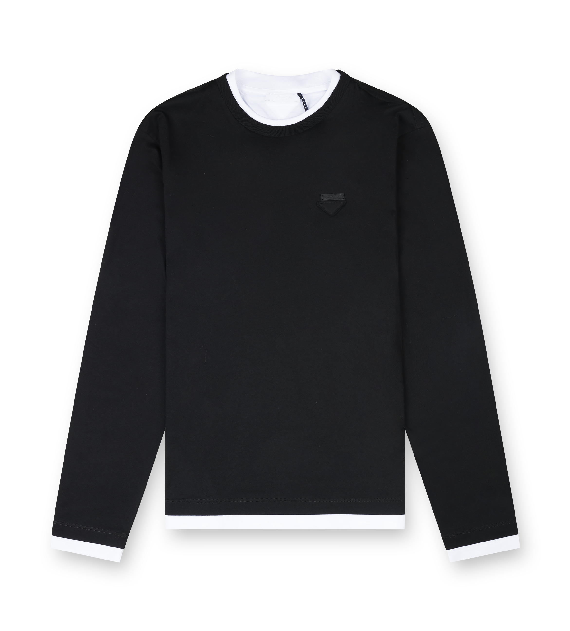 Logo Motif Layered Sweater Black/White