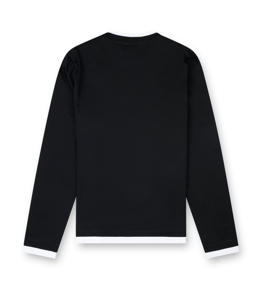 Logo Motif Layered Sweater Black/White