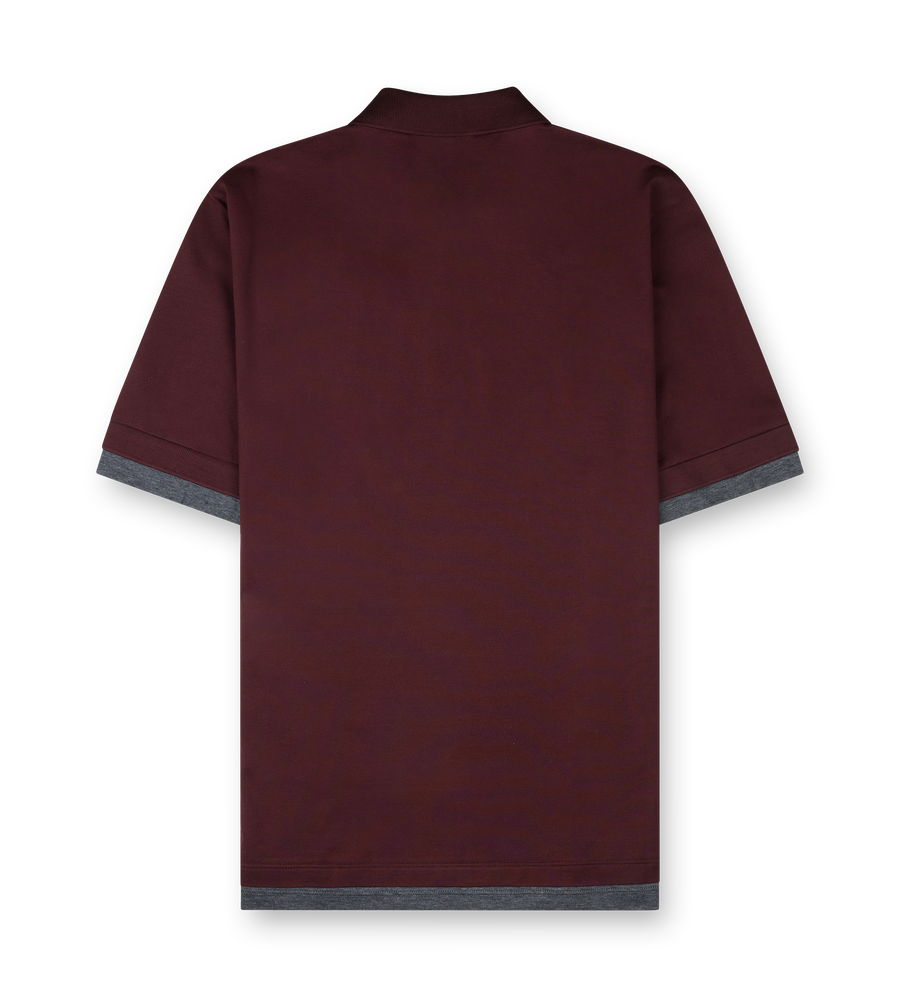 Cotton Polo Shirt M/C Bordeaux
