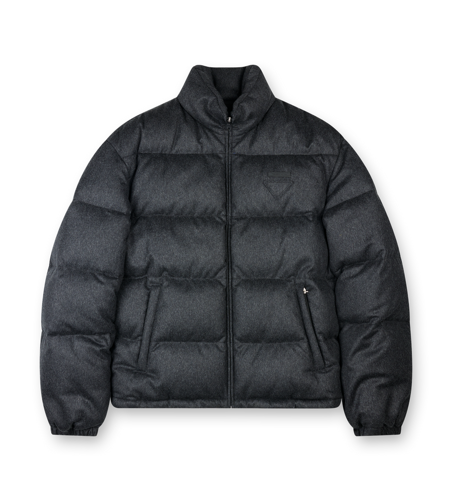 Prada Cashmere Down Jacket in Anthracite Gray
