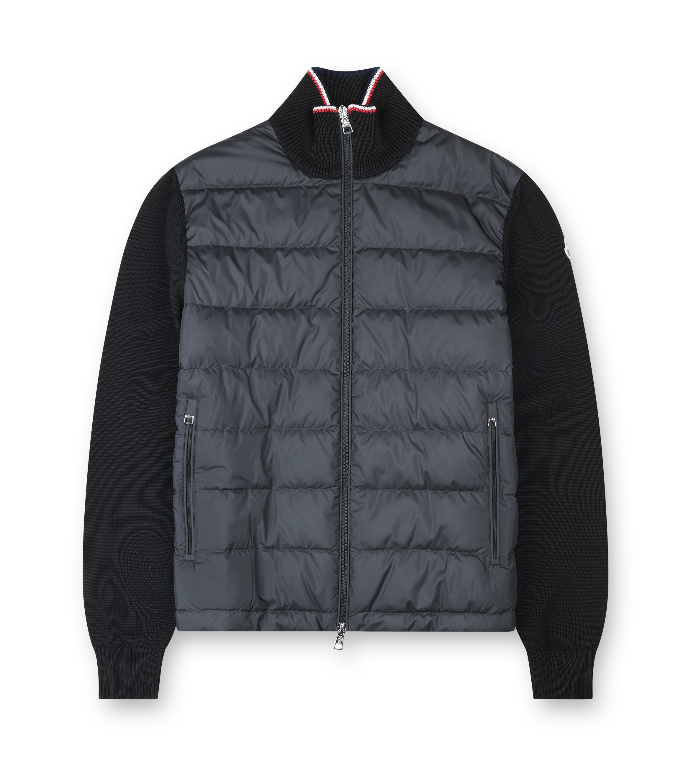 Moncler Padded Zip-Up Cotton Cardigan in Black