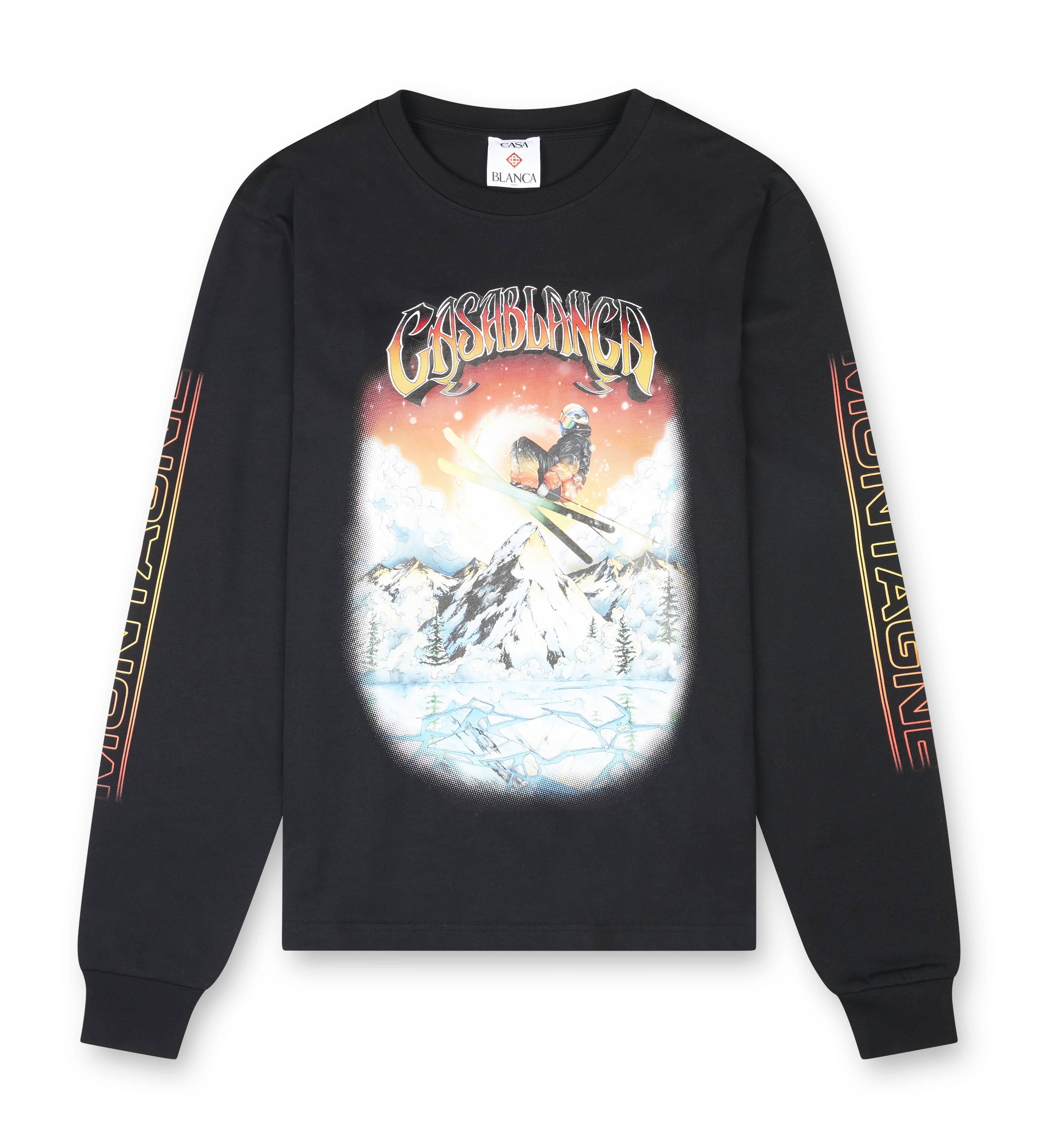Casablanca Ski Printed Long-Sleeve T-Shirt in Black
