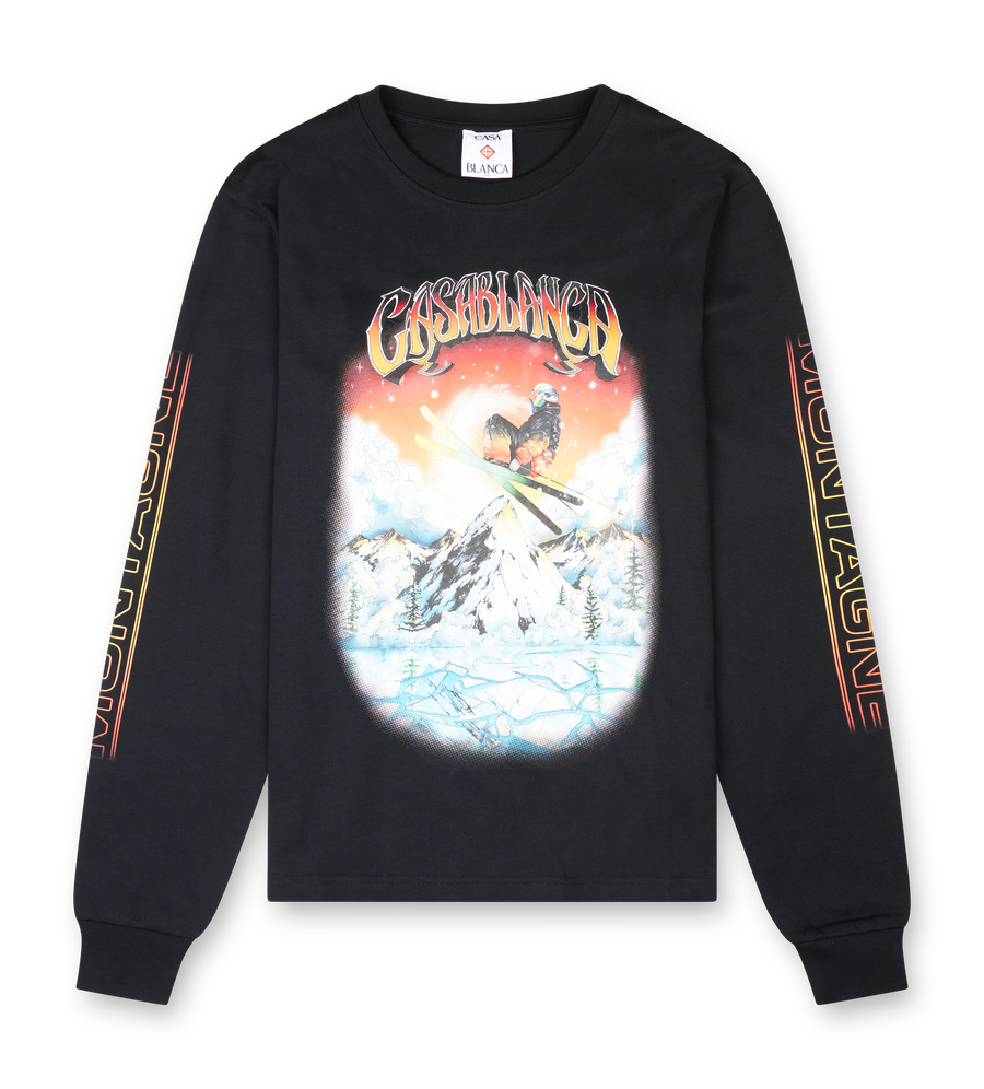 Casablanca Ski Printed Long-Sleeve T-Shirt in Black