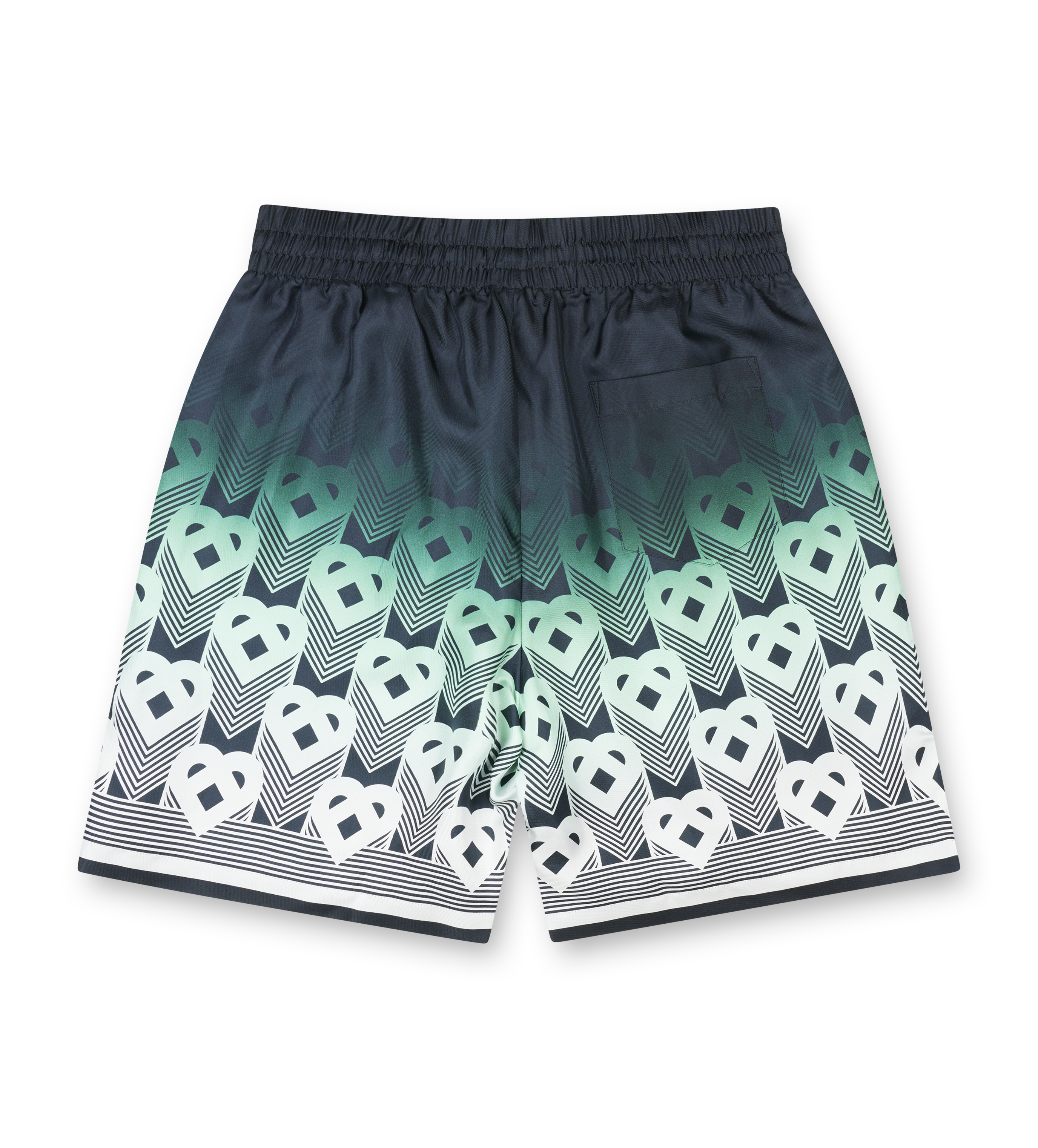 Casablanca Gradient Monogram Silk Shorts in Mint Green