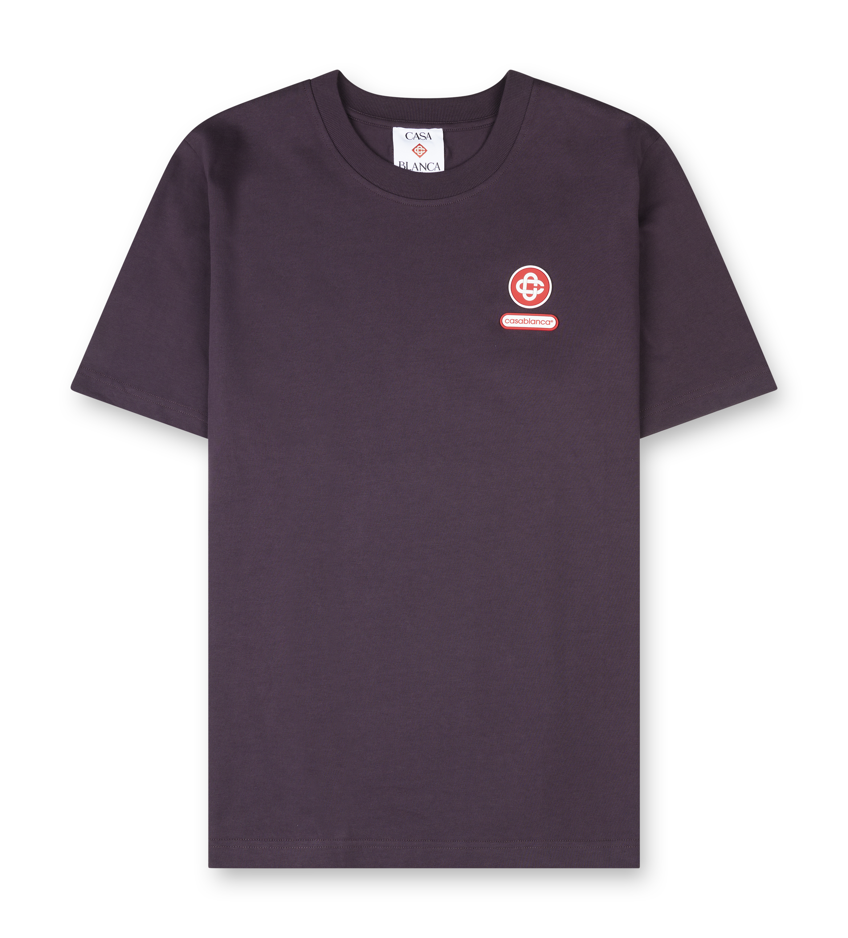 Casablanca Printed Logo T-Shirt in Aubergine