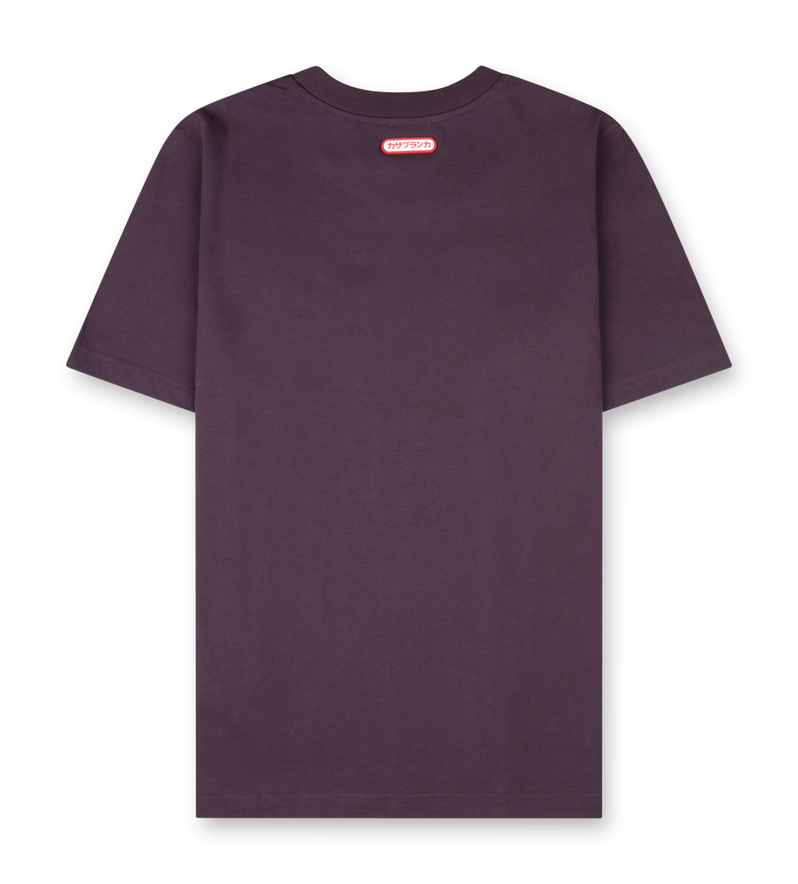 Casablanca Printed Logo T-Shirt in Aubergine