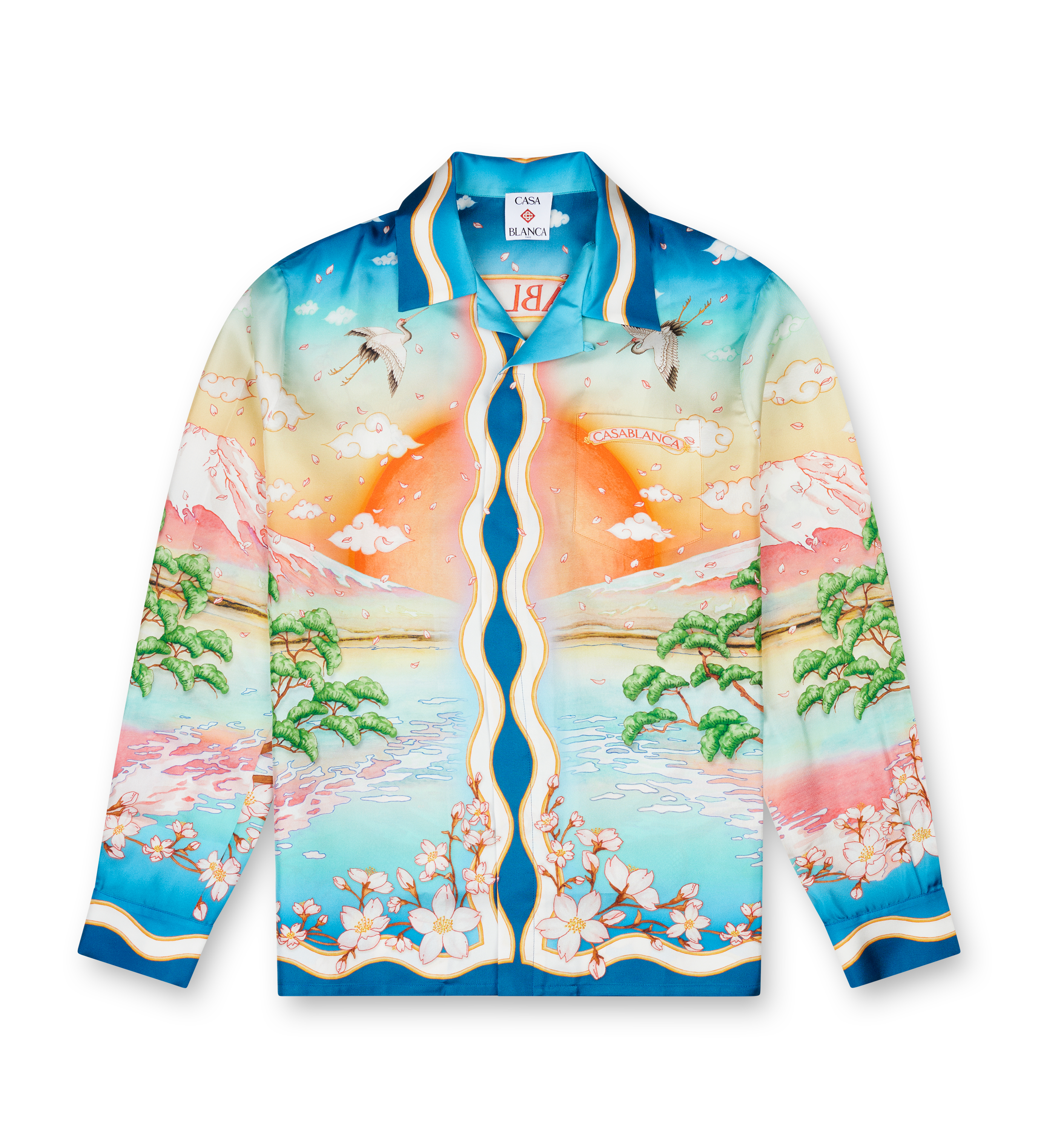 Casablanca Silk Tennis Club Print Shirt