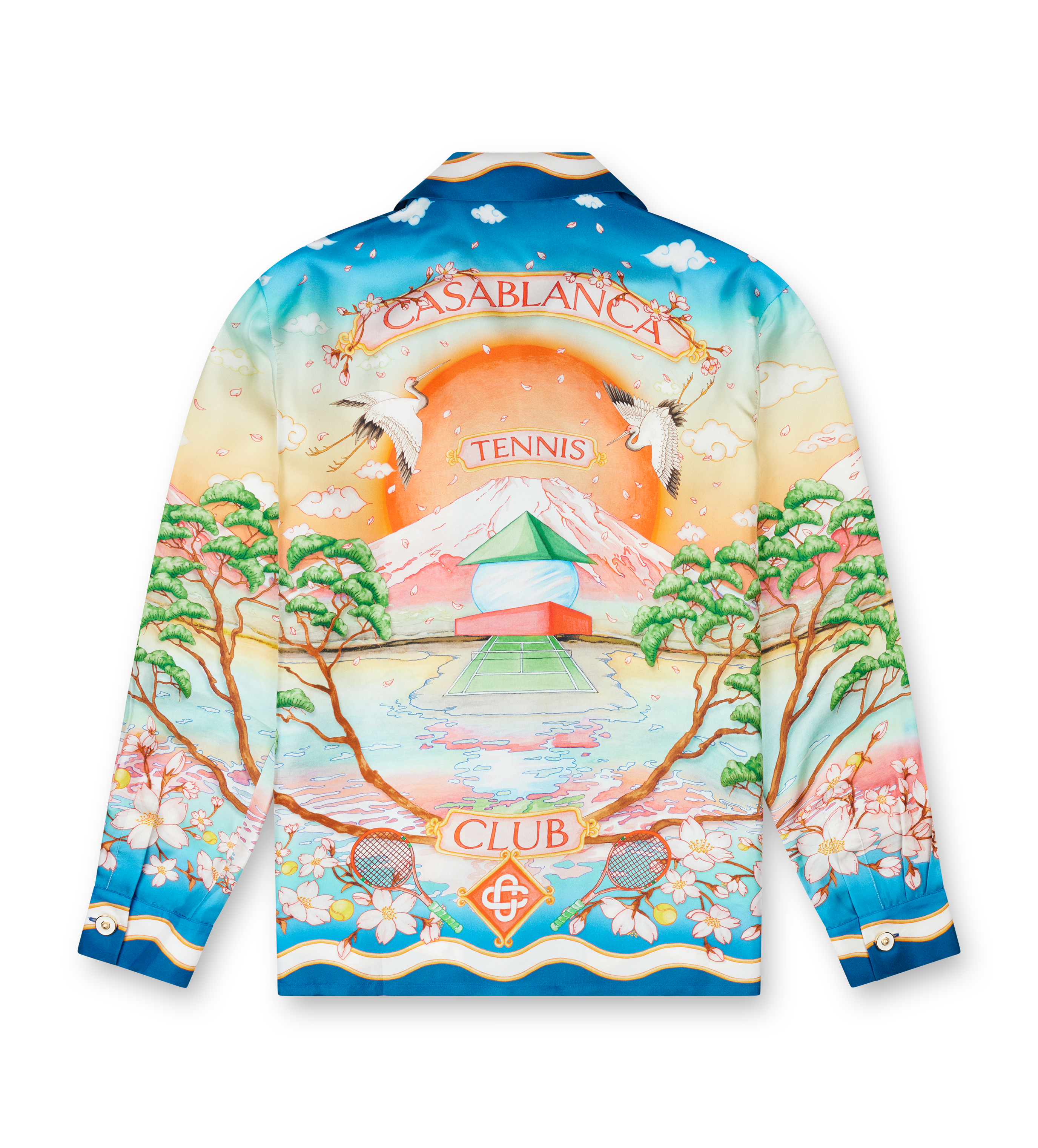 Casablanca Silk Tennis Club Print Shirt