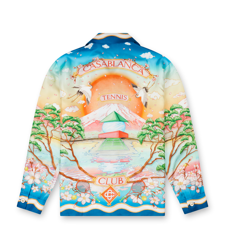 Casablanca Silk Tennis Club Print Shirt