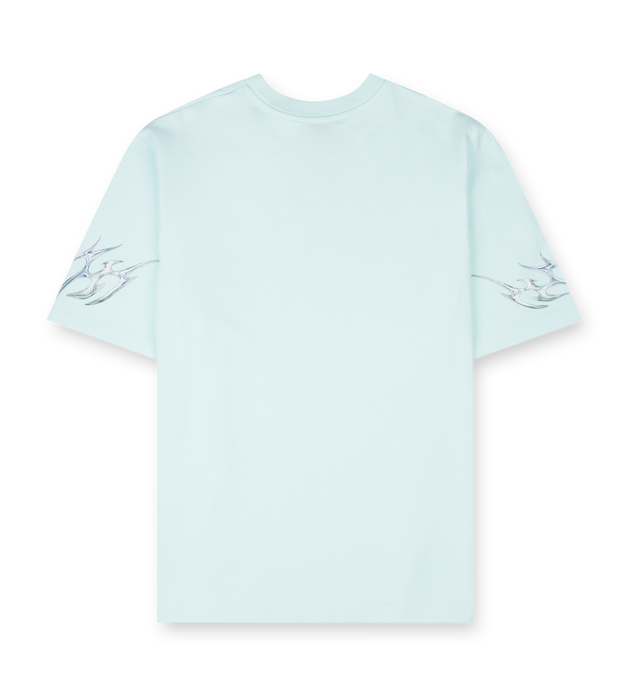 Casablanca Blades Printed Oversized T-Shirt in Pale Blue