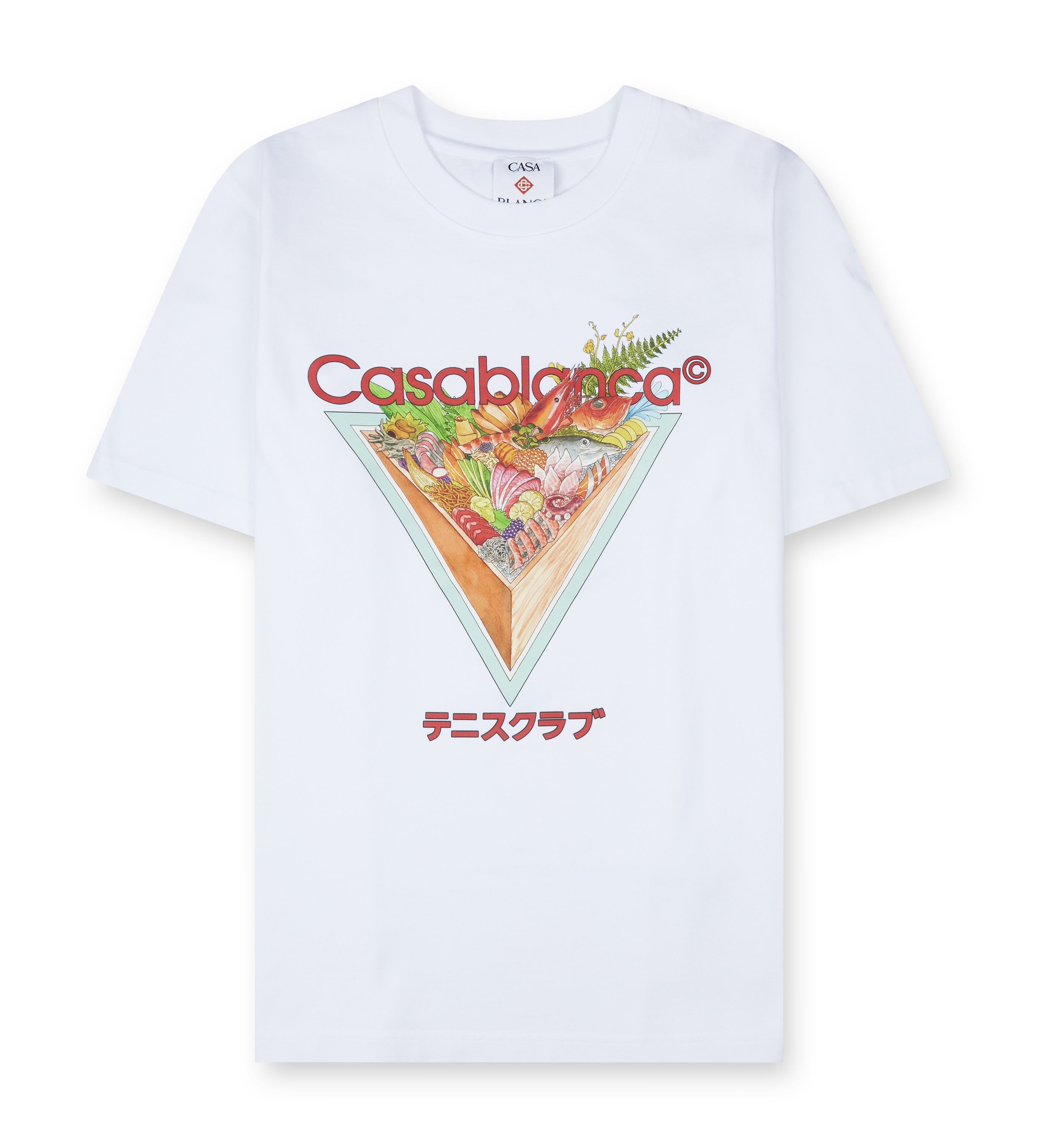 Casablanca Tennis Club Icon triangle-print graphic T-shirt