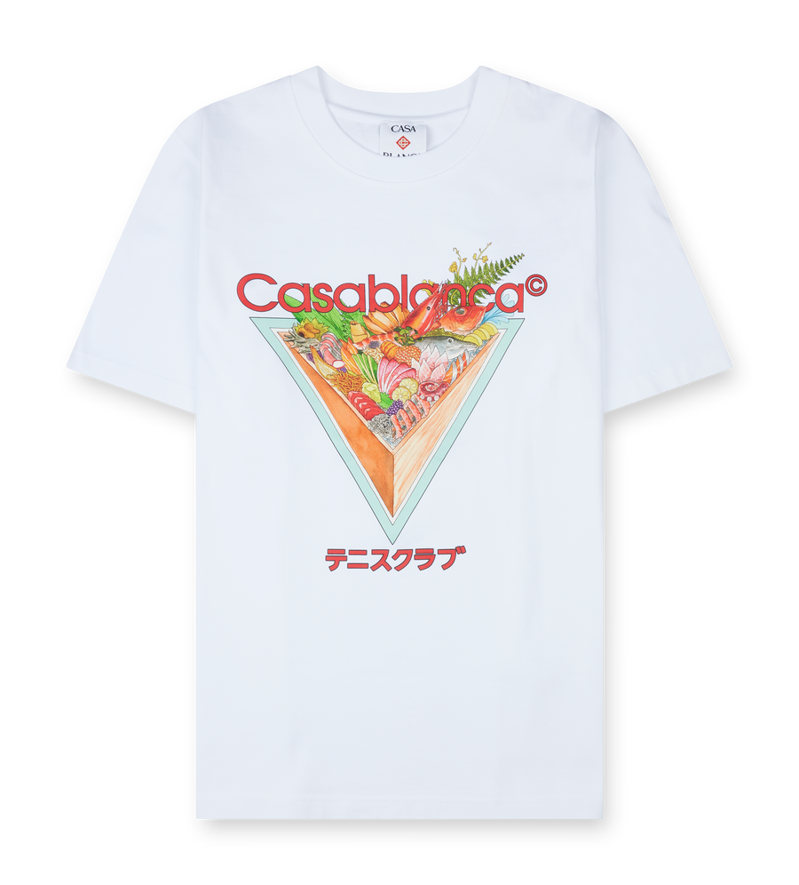 Casablanca Tennis Club Icon triangle-print graphic T-shirt