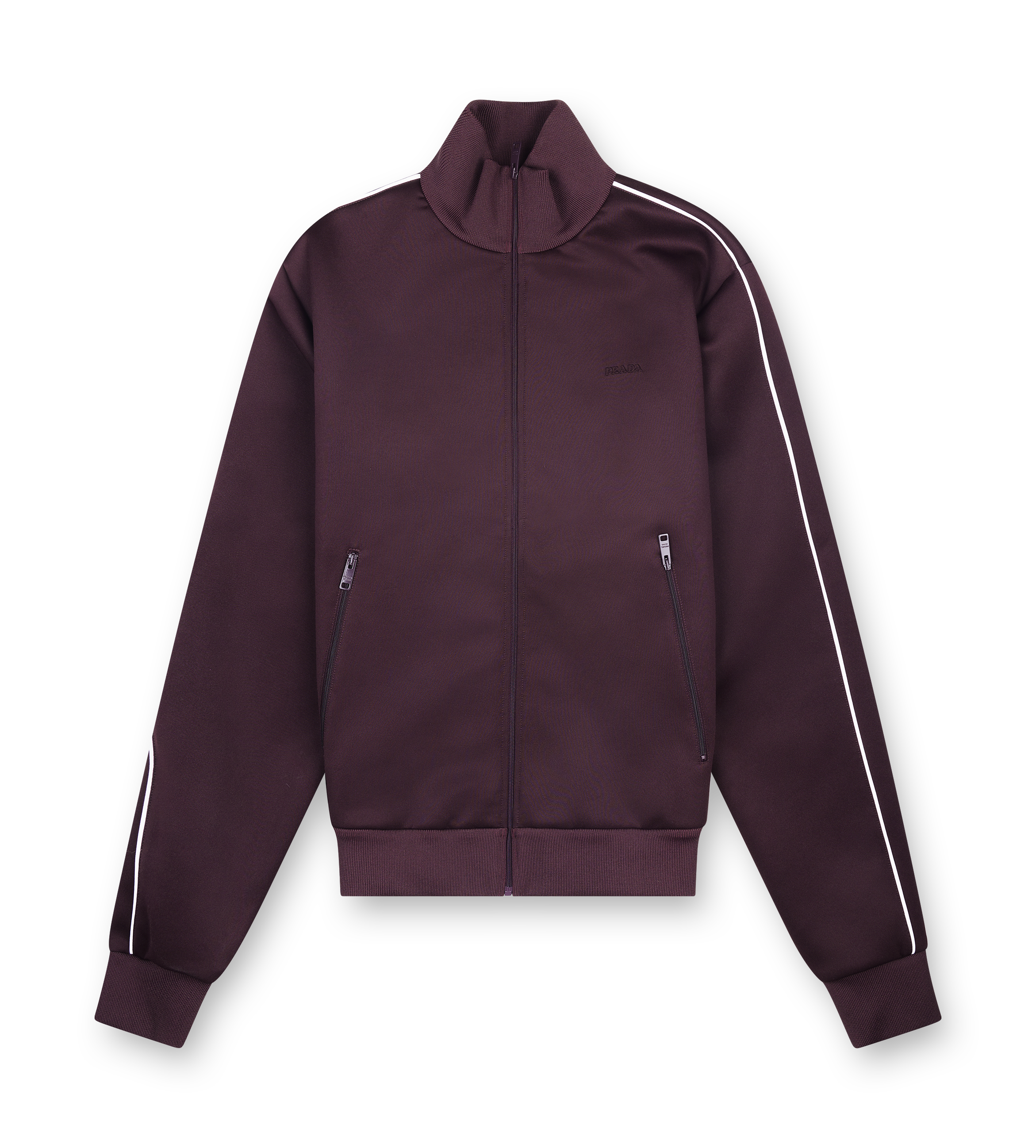 Prada Track Vest with Zip Pockets in Burgundy