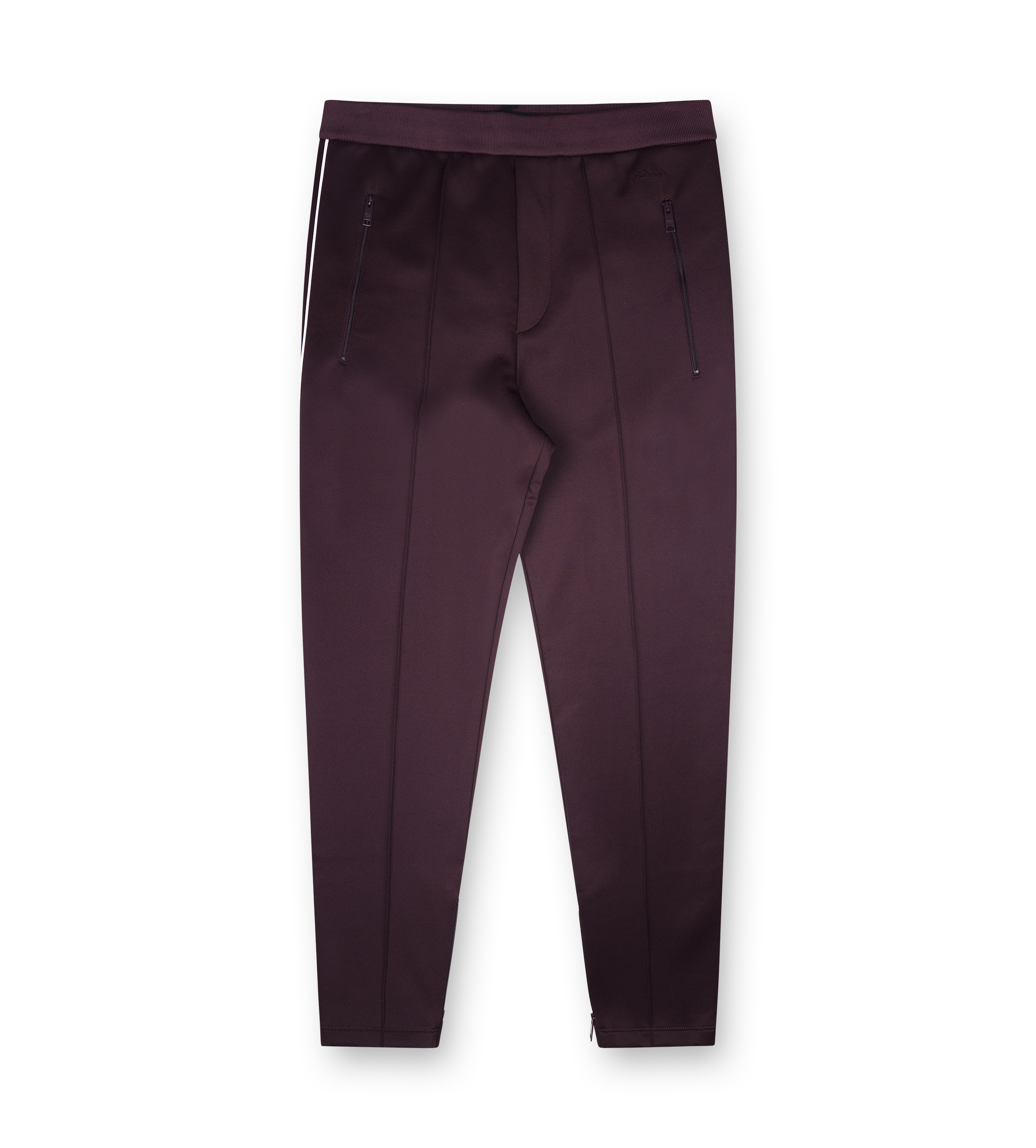 Prada Technical Fabric Joggers in Burgundy
