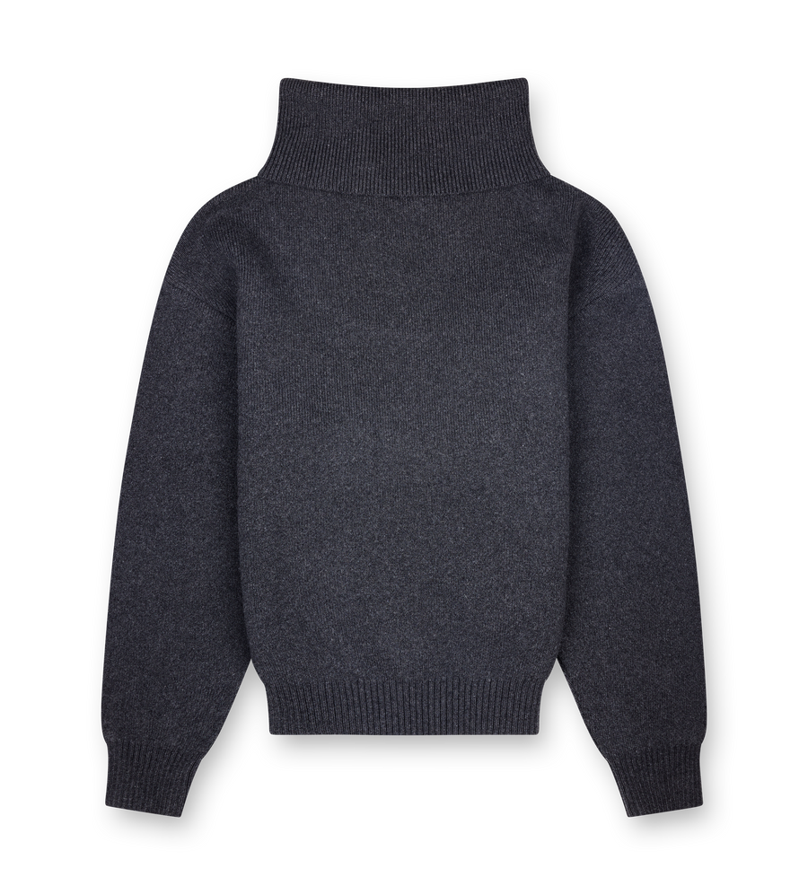 Jacquemus Logo-Embroidered Wool Sweater in Dark Grey