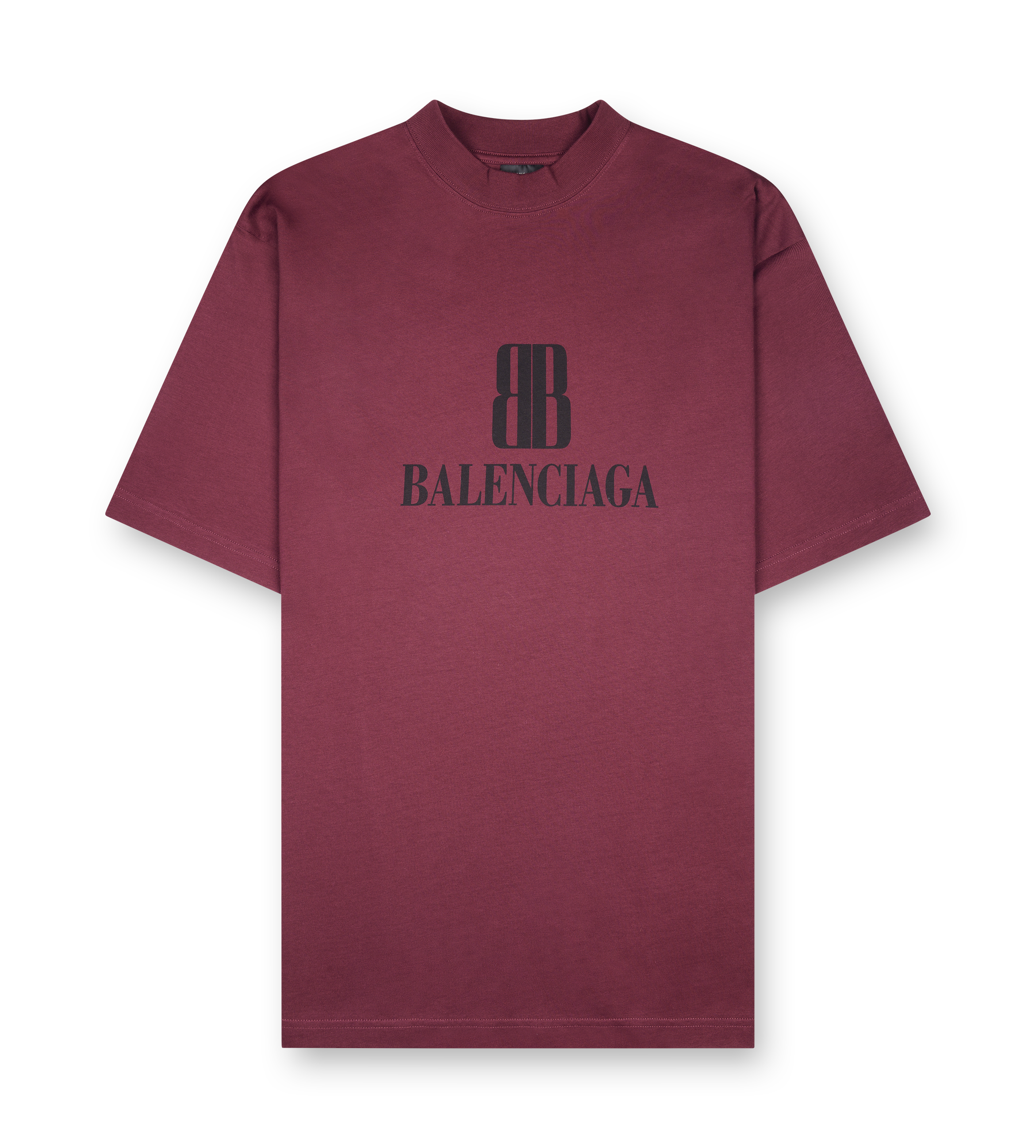Balenciaga Cotton Nano BB T-Shirt in Bordeaux