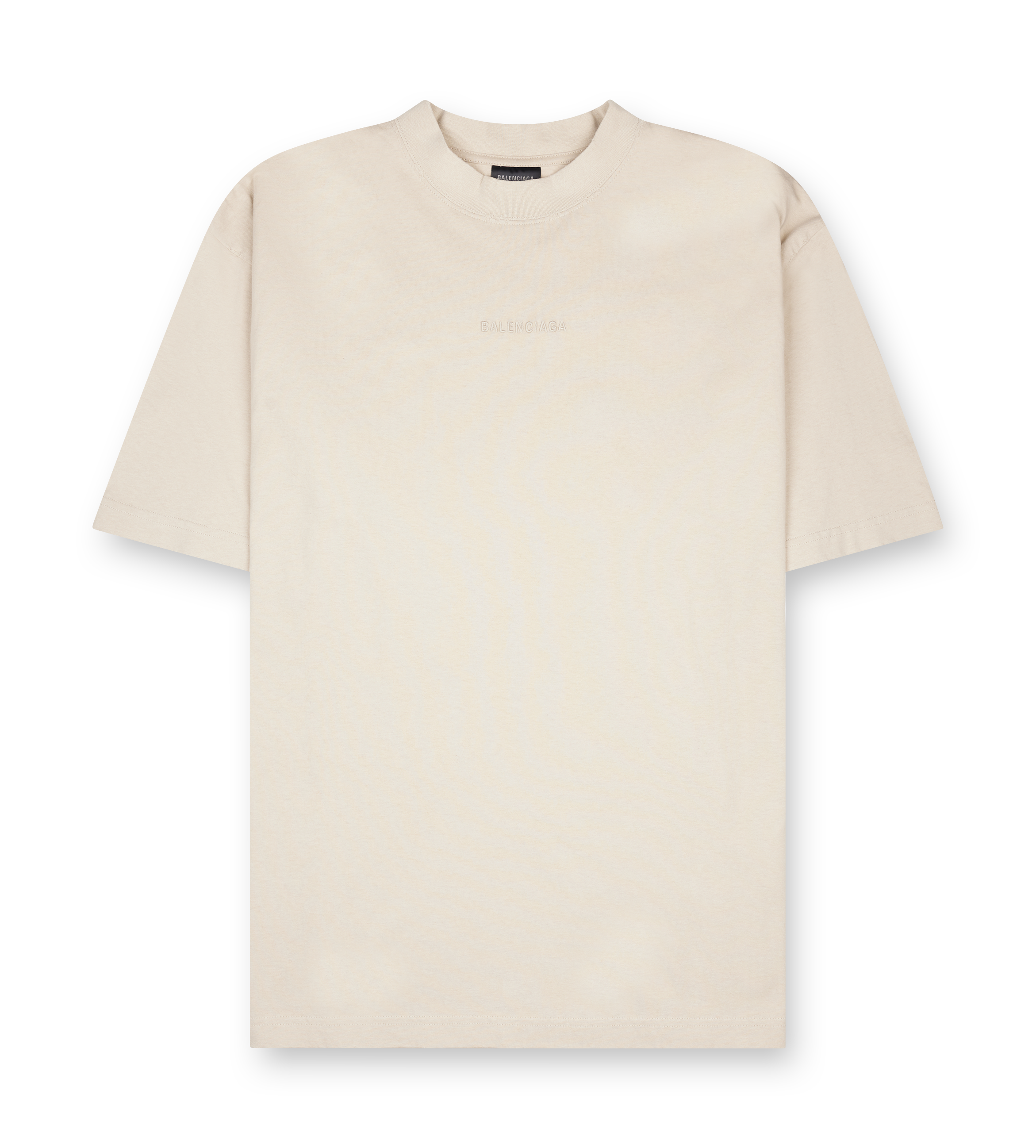 Balenciaga Logo-Embroidered T-Shirt in Light Beige