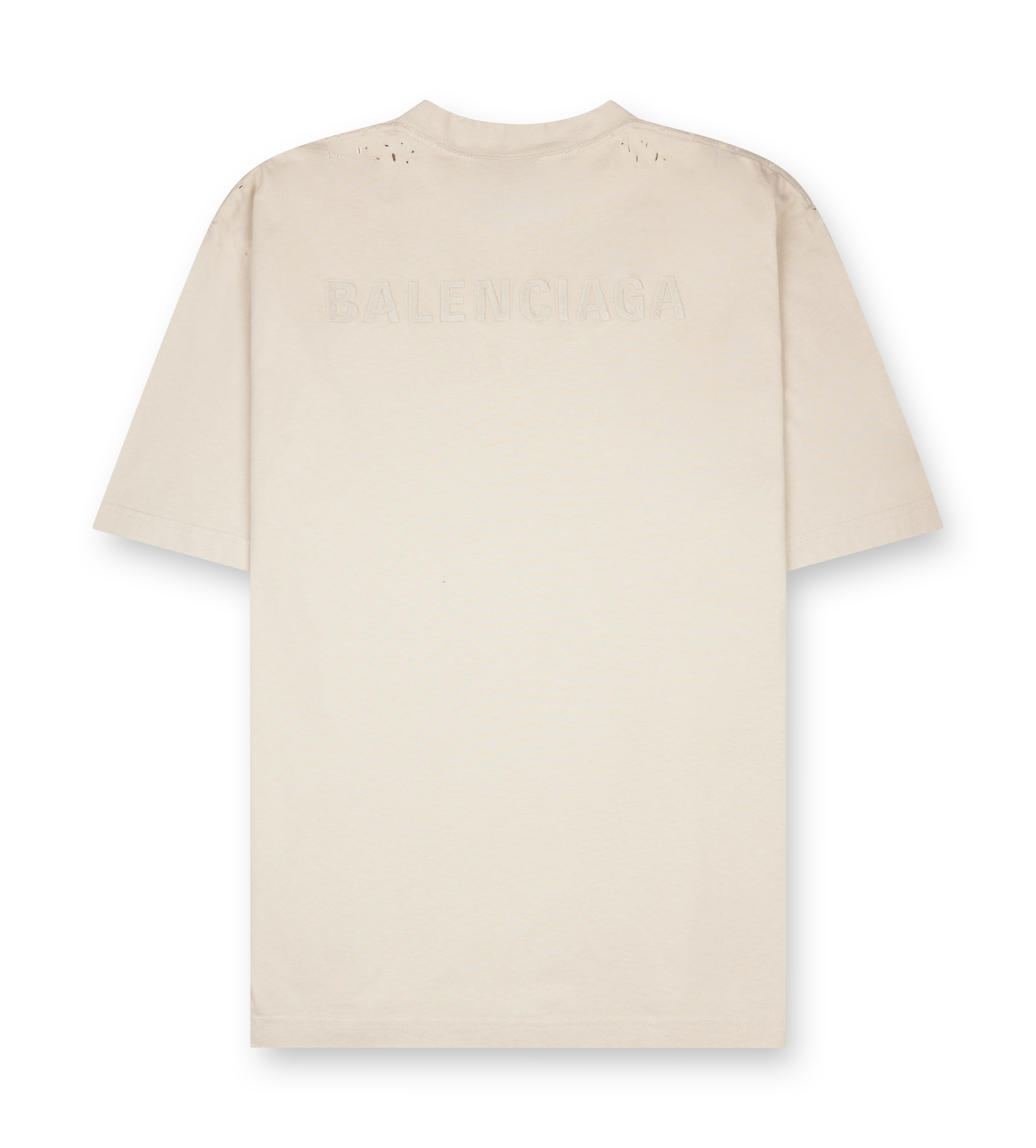 Balenciaga Logo-Embroidered T-Shirt in Light Beige