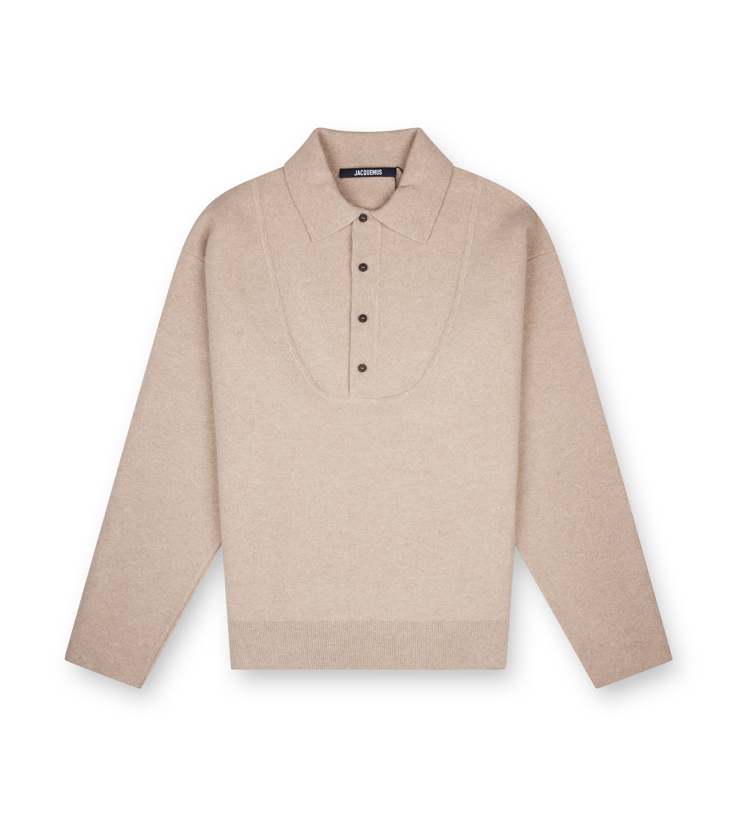 Jacquemus Pallone Knit Polo Sweater in Beige