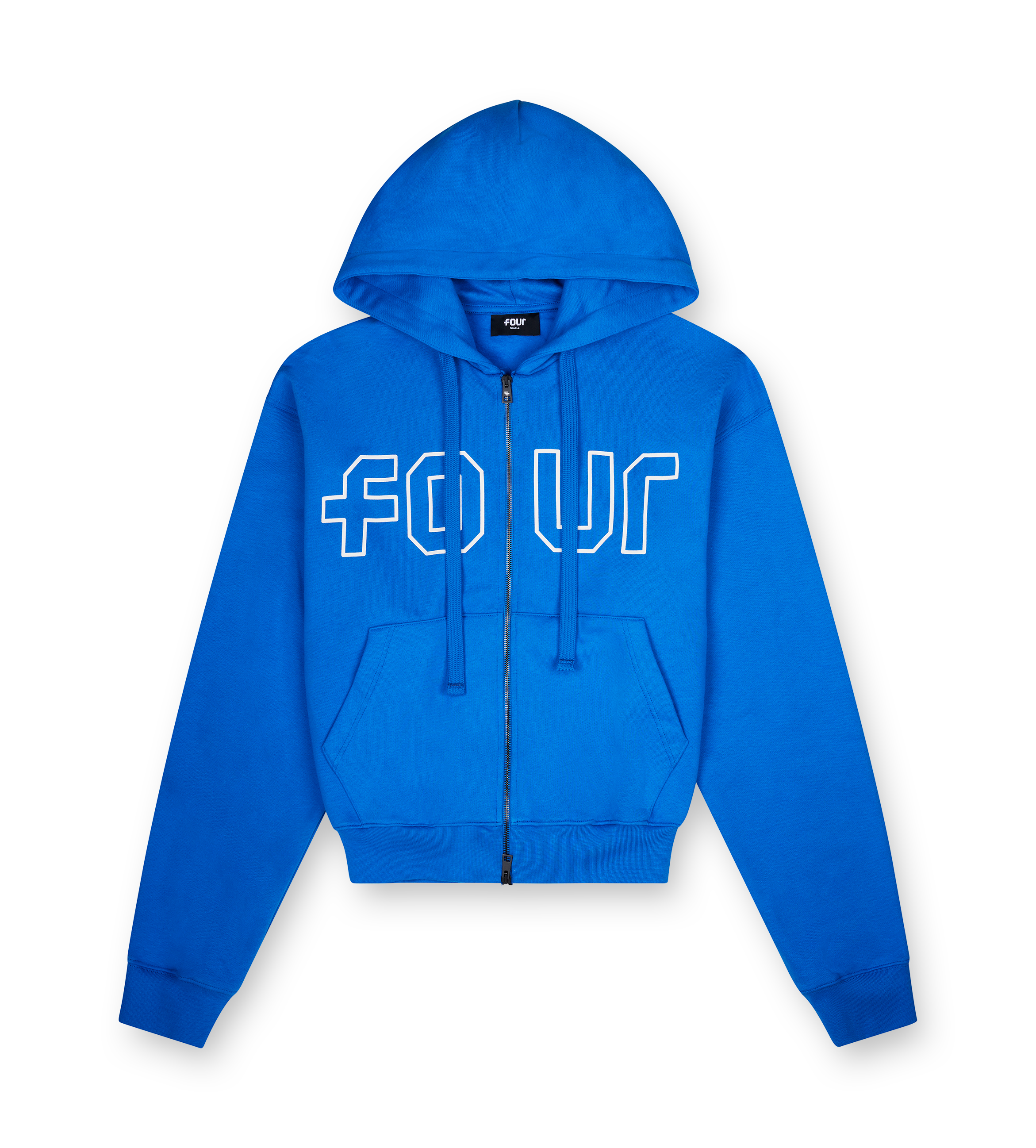 Outline Boxy Zip Up Hoodie Princess Blue/ Cannoli