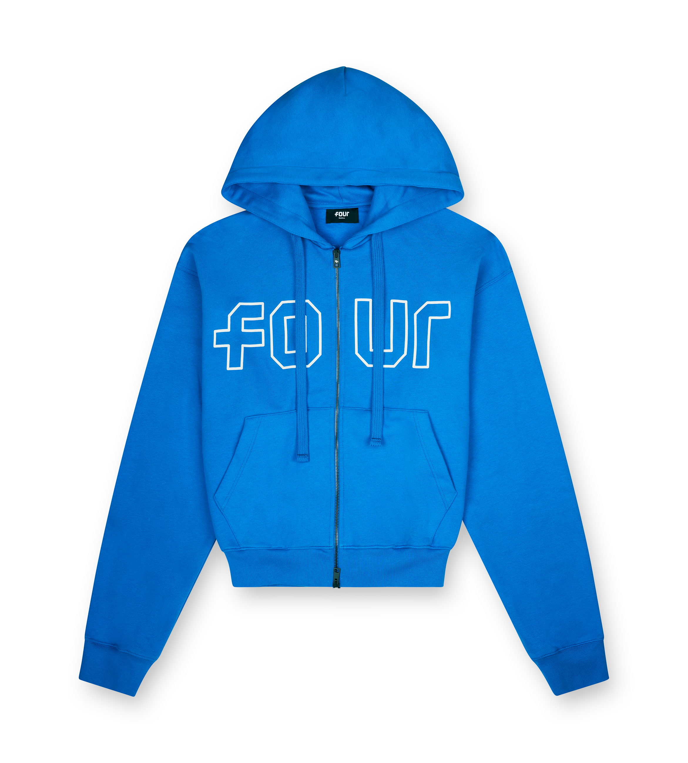Outline Boxy Zip Up Hoodie Princess Blue/ Cannoli