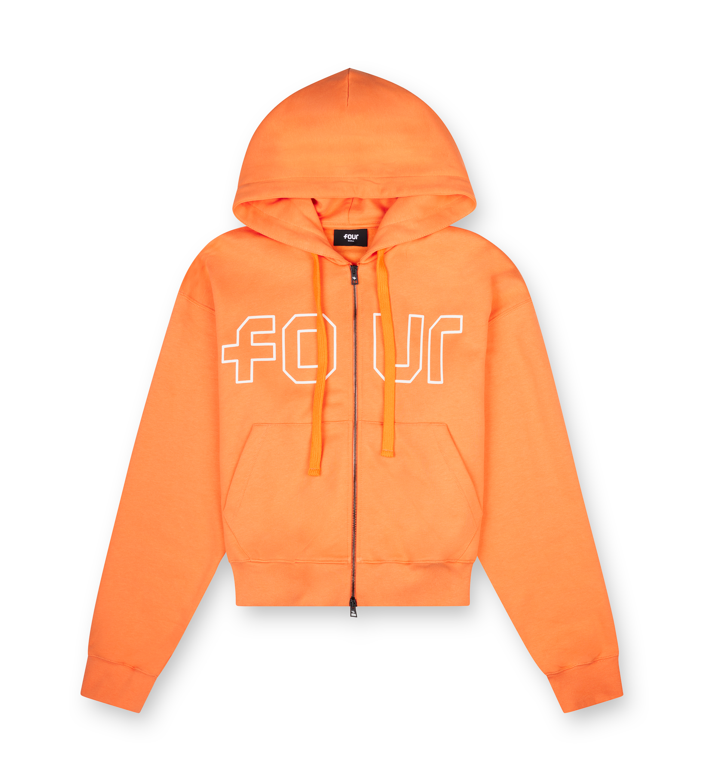 Outline Boxy Zip Up Hoodie Dusty Orange/ Cannoli