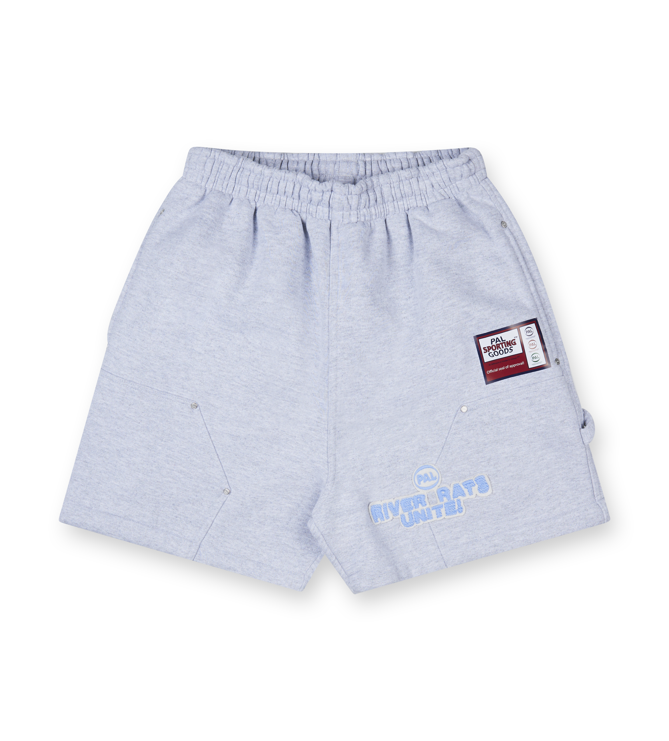 River Rats Double Knee Shorts Light Gray Marl