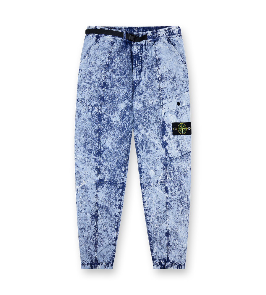 Loose fit cargo trousers with all-over pigment motif and belt