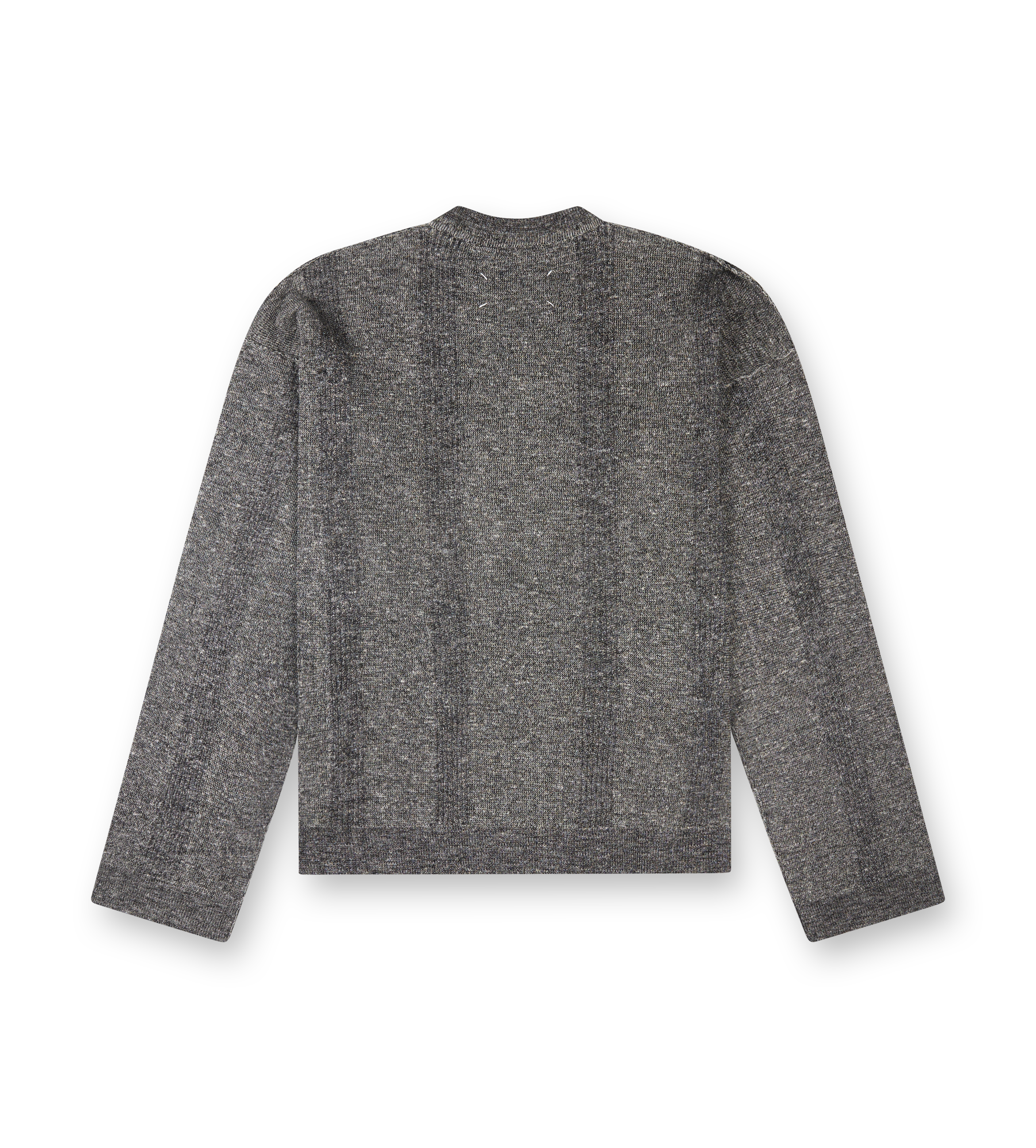 V-Neck Sweater – Grey Linen Blend