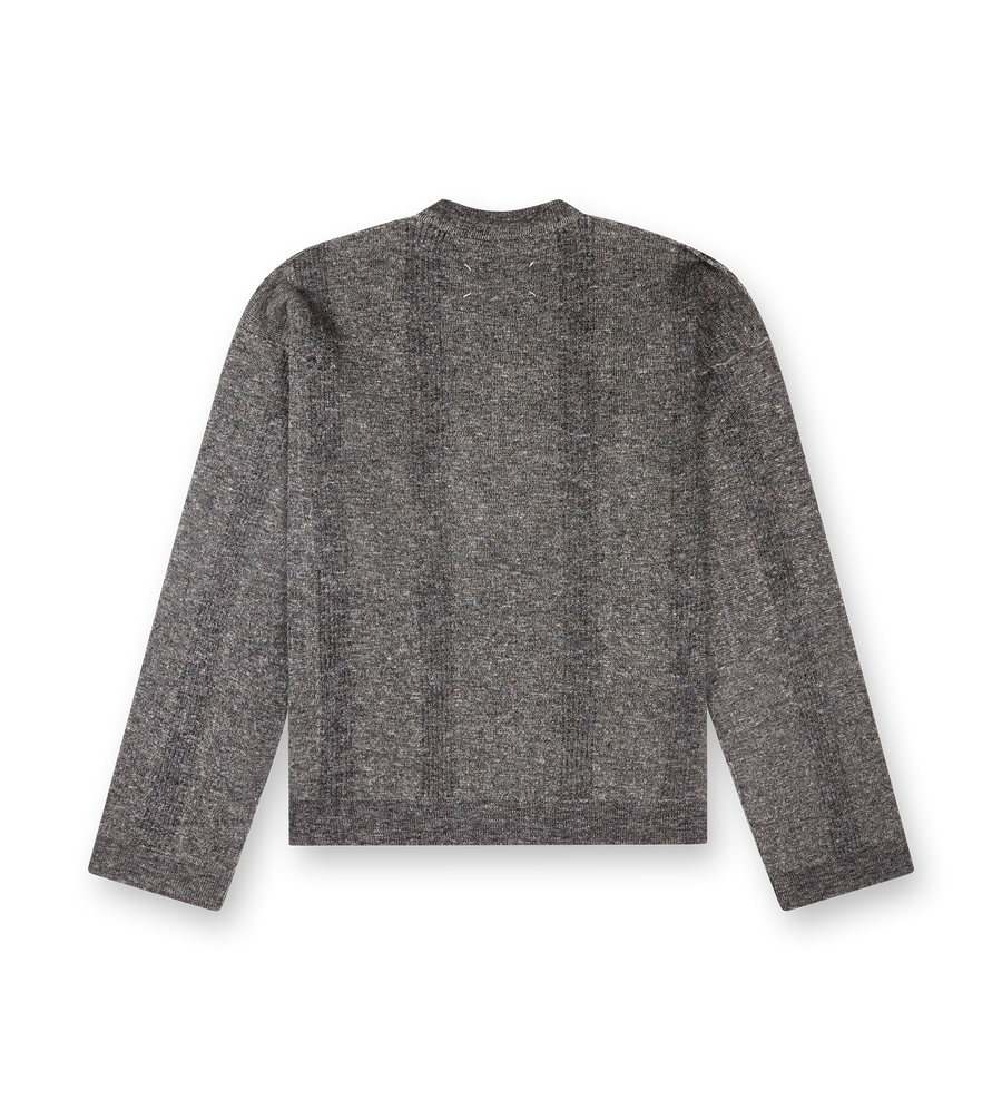 V-Neck Sweater – Grey Linen Blend