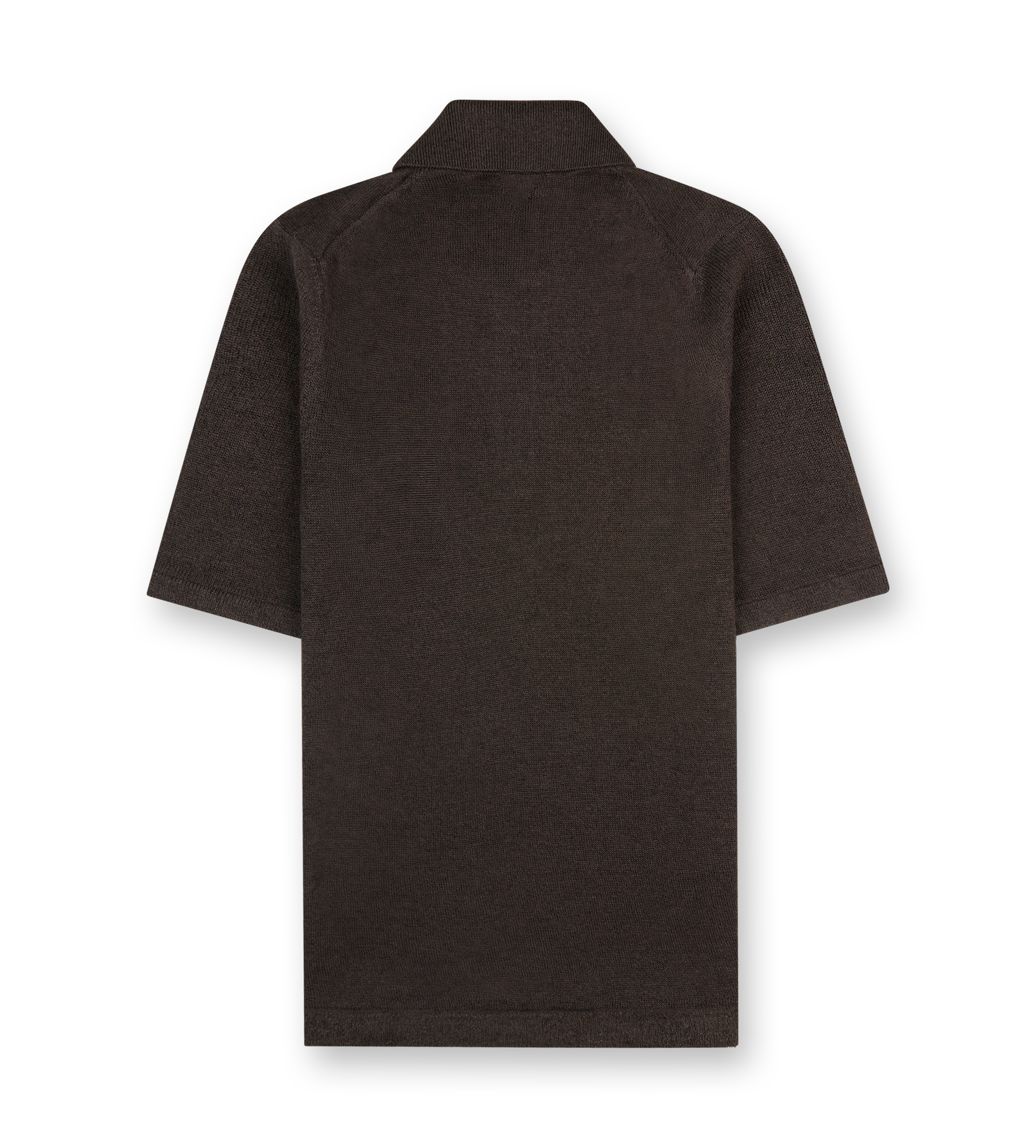 Bottega Veneta Linen Knit Polo in Dark Brown