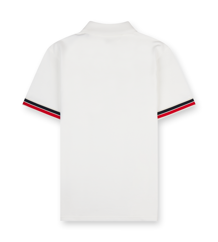 Moncler Tricolor Polo Shirt White