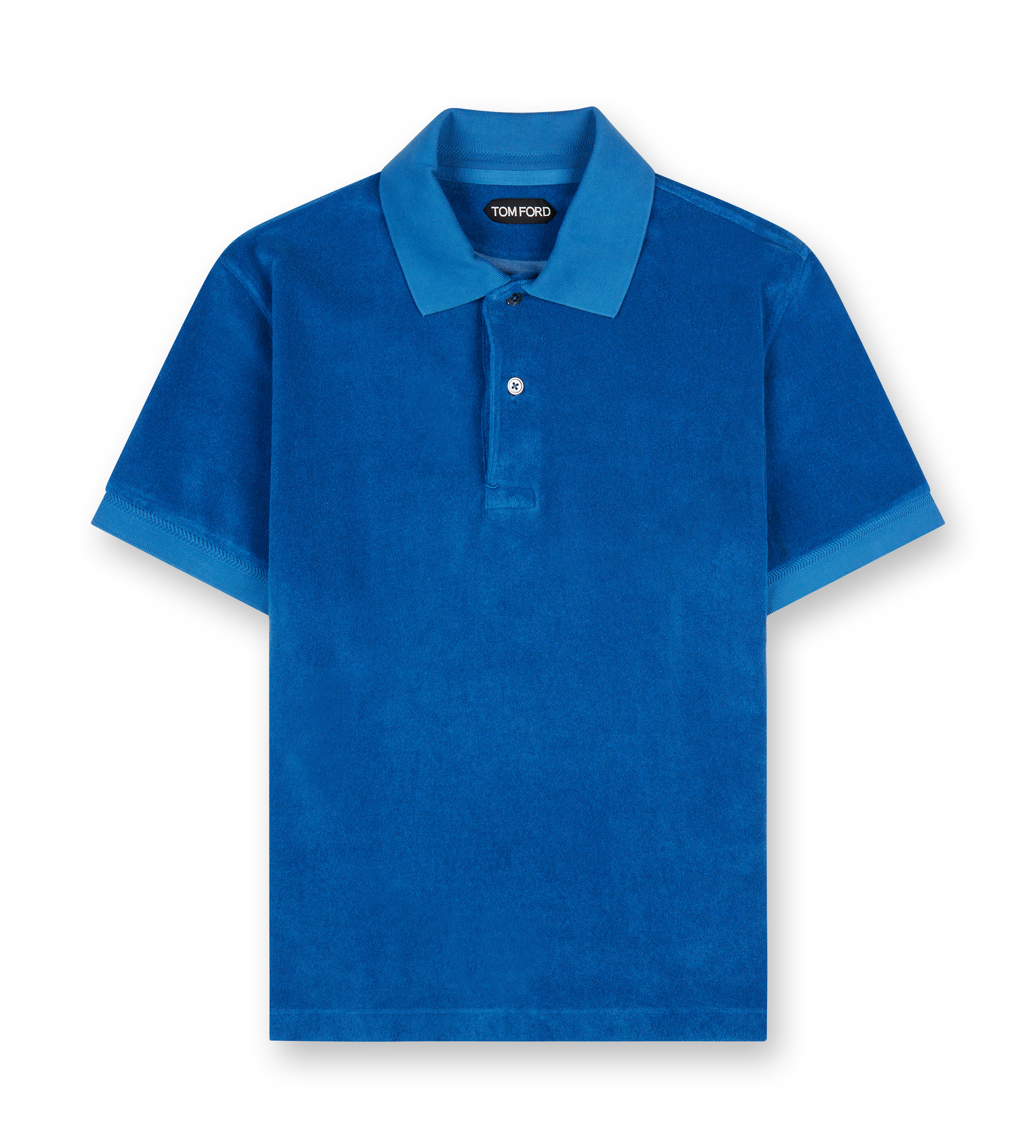 Tom Ford Towelling Polo in Denim Blue