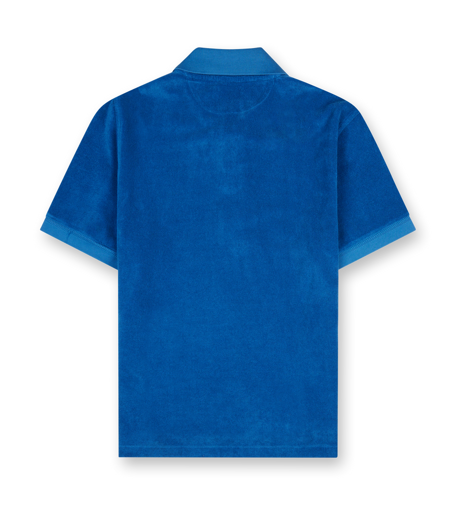 Tom Ford Towelling Polo in Denim Blue