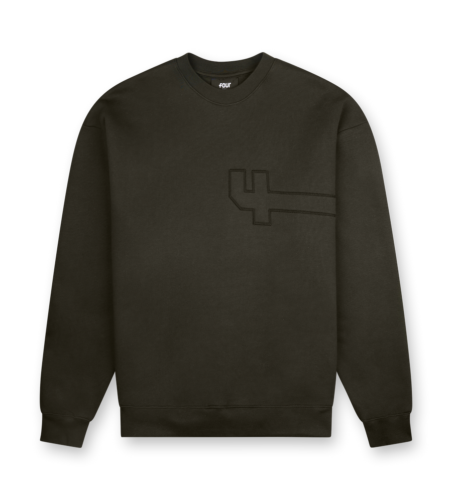 4 Patch Crewneck Army Green