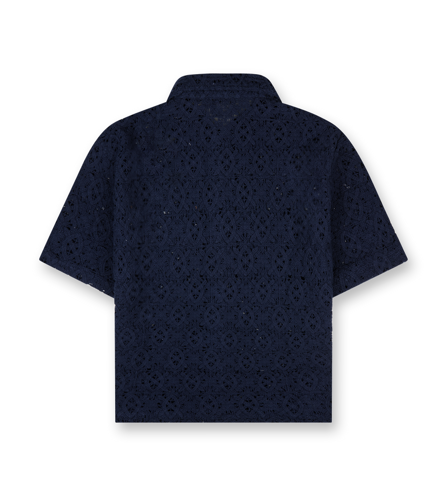 Lace shield shirt in Maritime blue