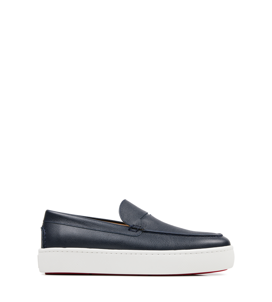 Paqueboat Leather Loafer in Graine Navy