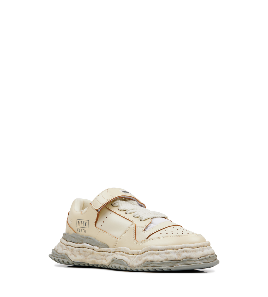 Keith Vintage Leather Low Top Sneaker  White