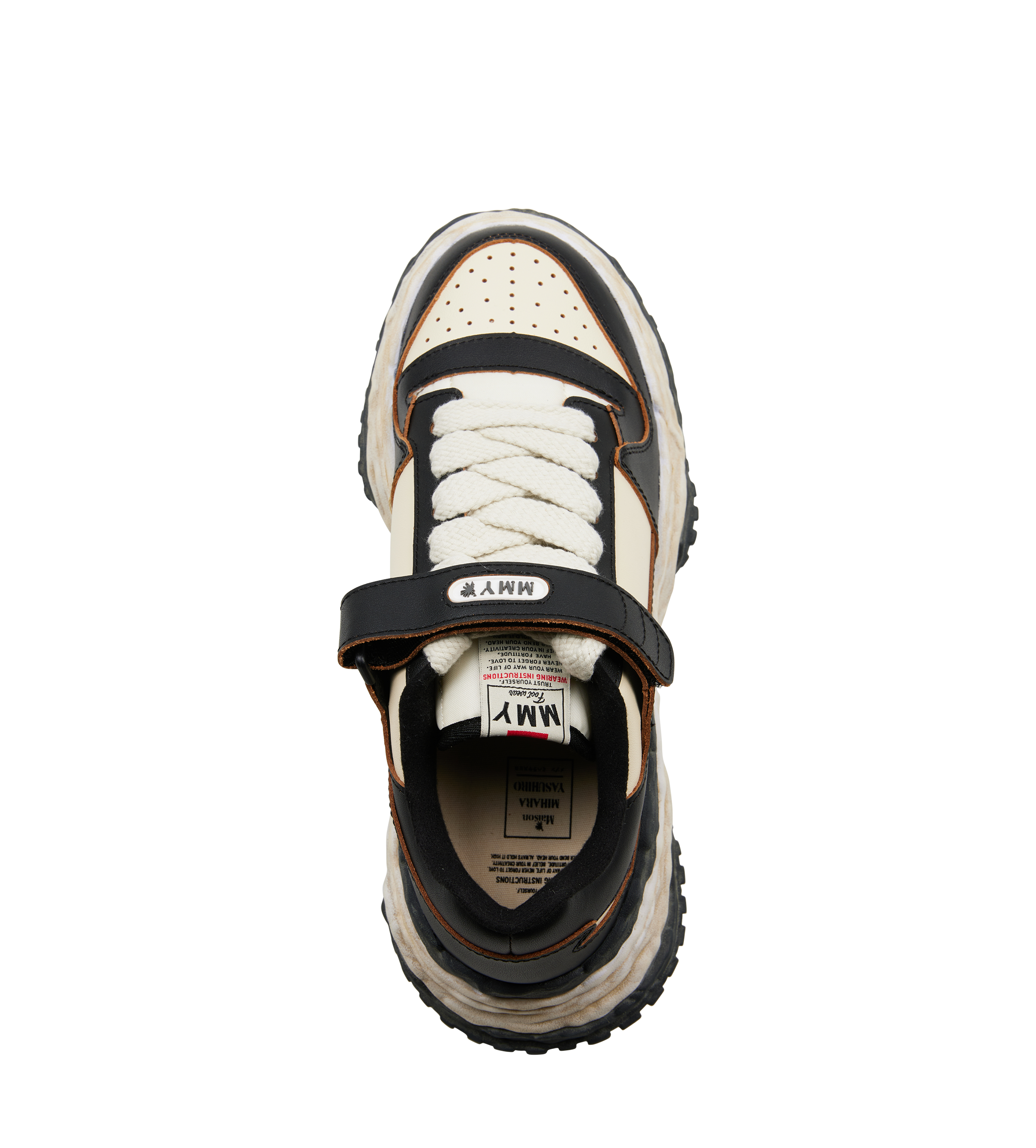 Keith Vintage Leather Low Top Sneaker  Black/White