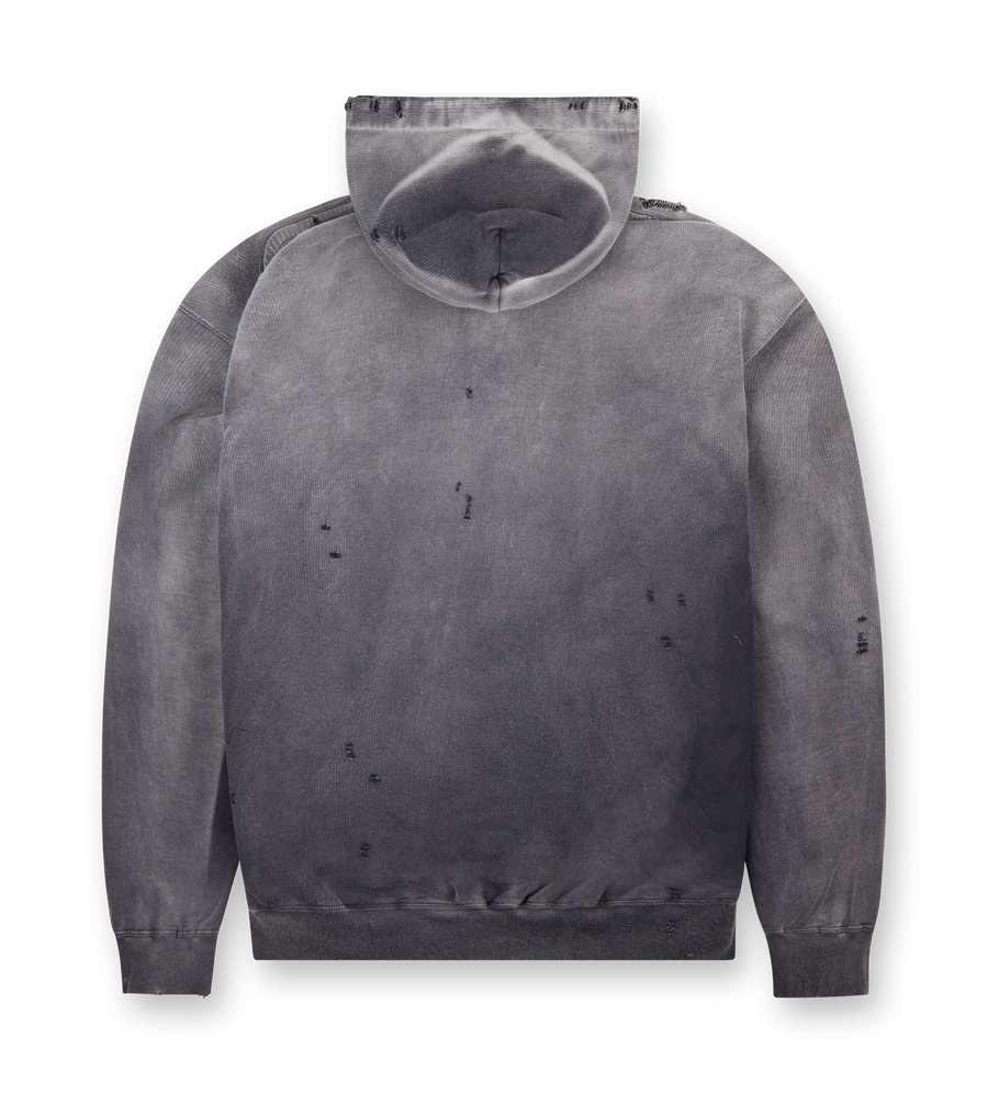 Sun Faded Half Zip Hoodie  Black