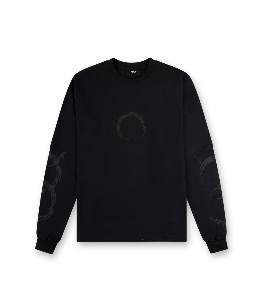 Rotation Double Layered Longsleeve Zwart