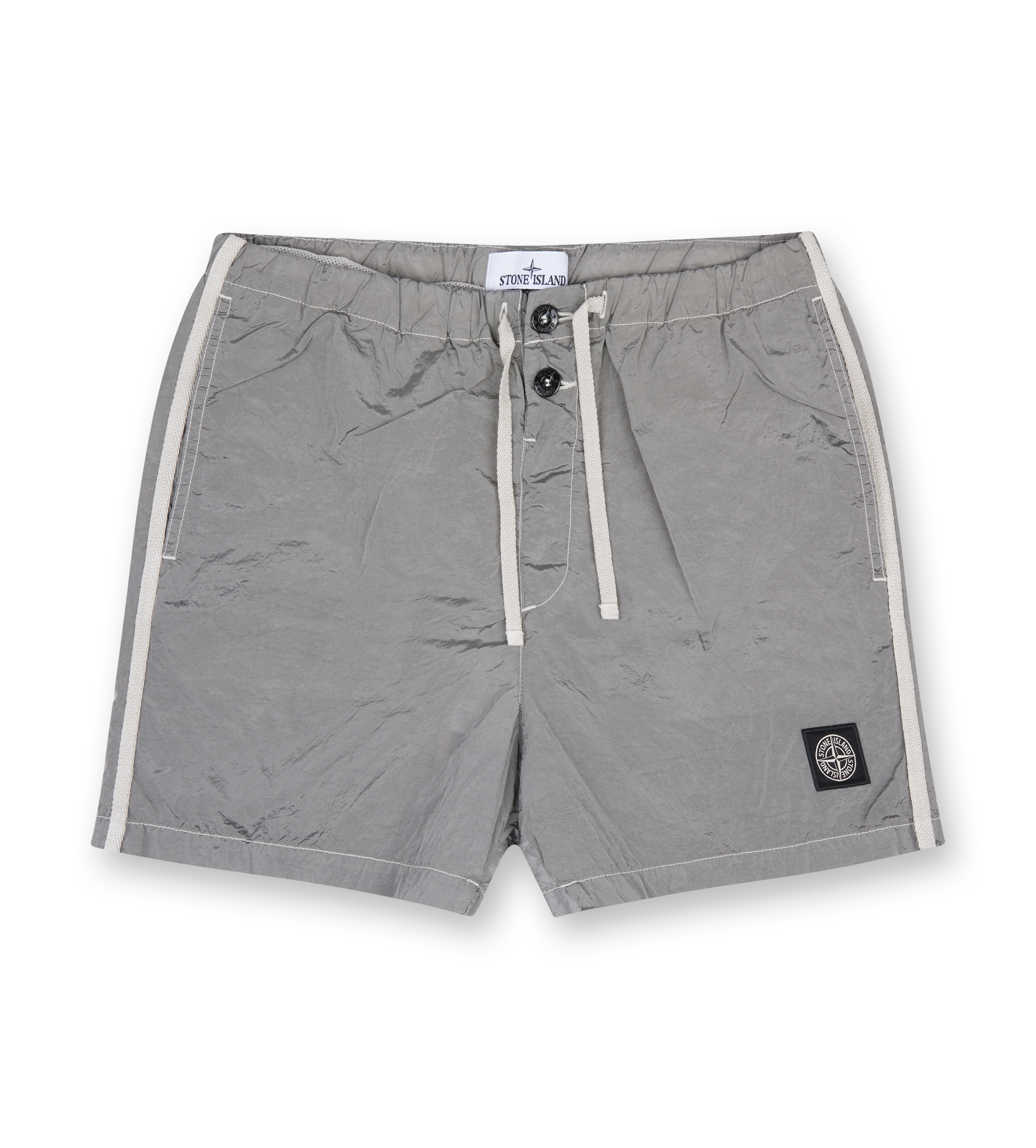 Slim fit short swim shorts with pockets - Pearl Grey