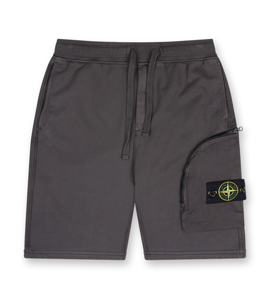 Cargo bermuda shorts with pockets and ribbing - Charcoal