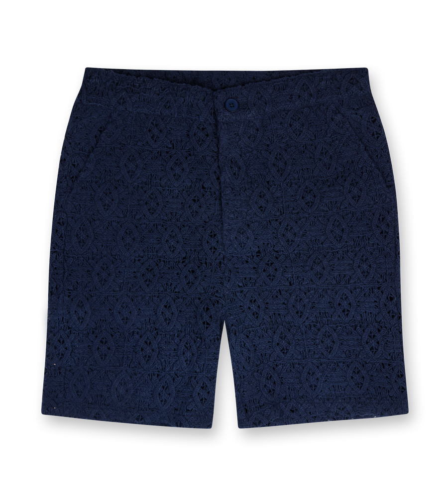 Lace shield short in Maritime blue