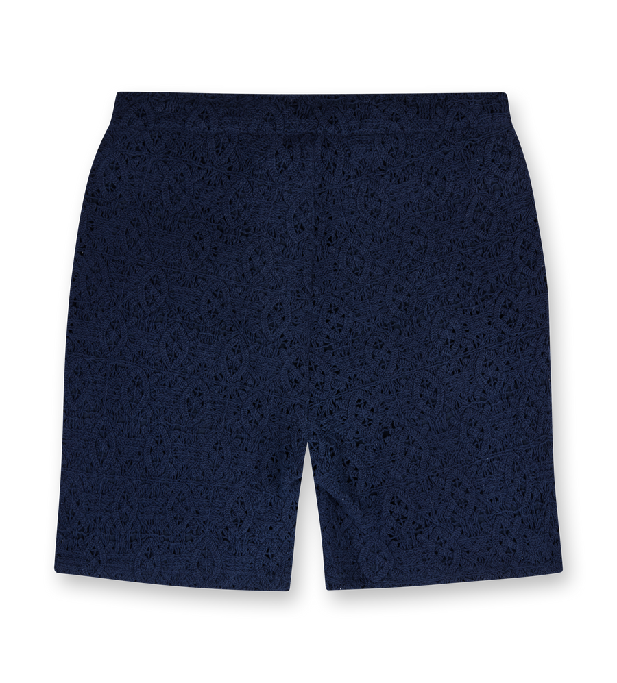 Lace shield short in Maritime blue
