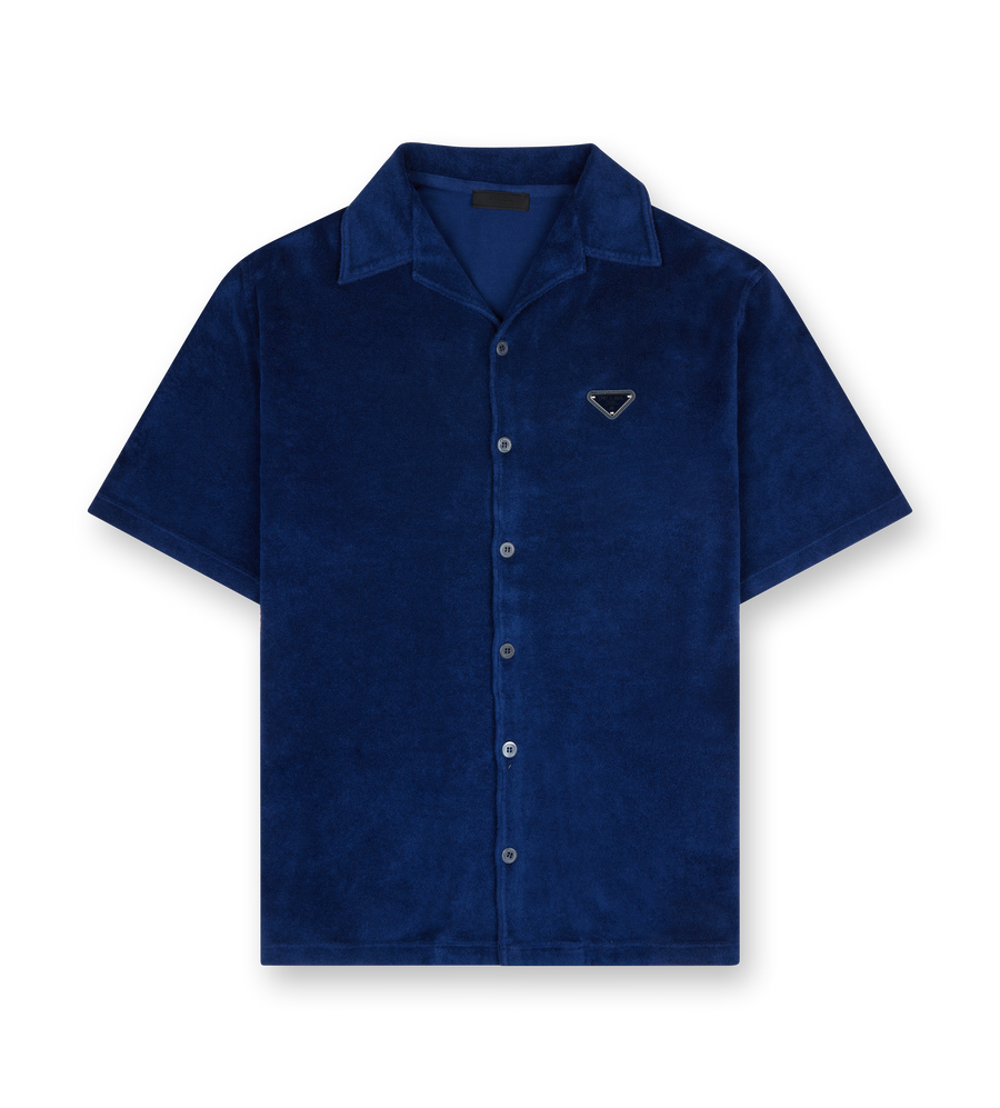 Cotton short sleeves shirt in Blue