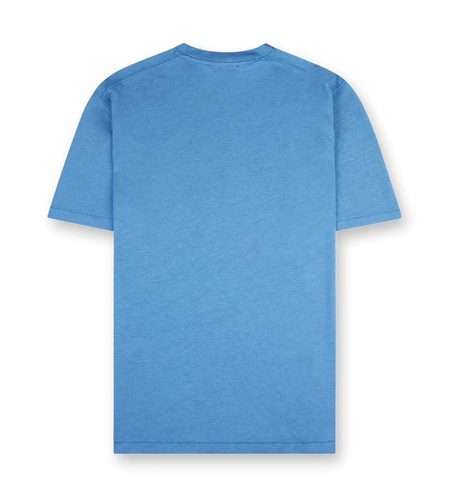 Cotton-blend jersey T-shirt in Denim Blue